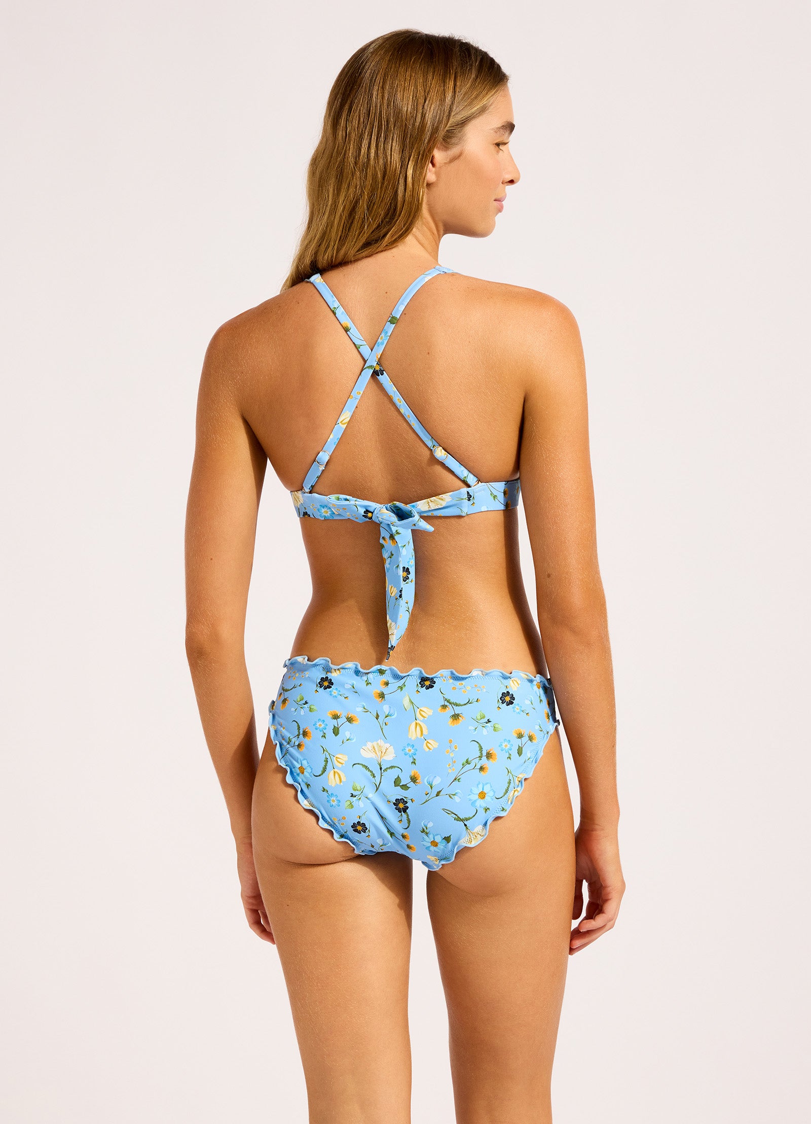 Modern Romance Multi Fit Triangle Bikini Top - Powder Blue view 4