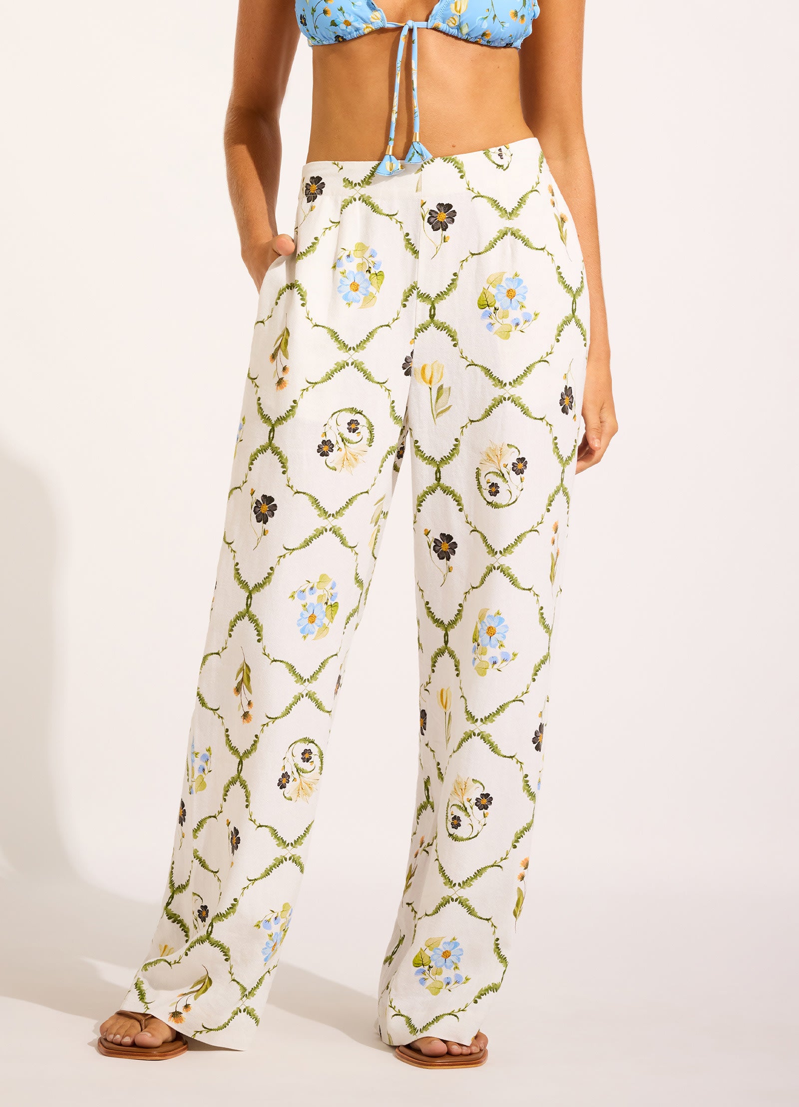 Modern Romance Tailored Wide Leg Pant - White view 2