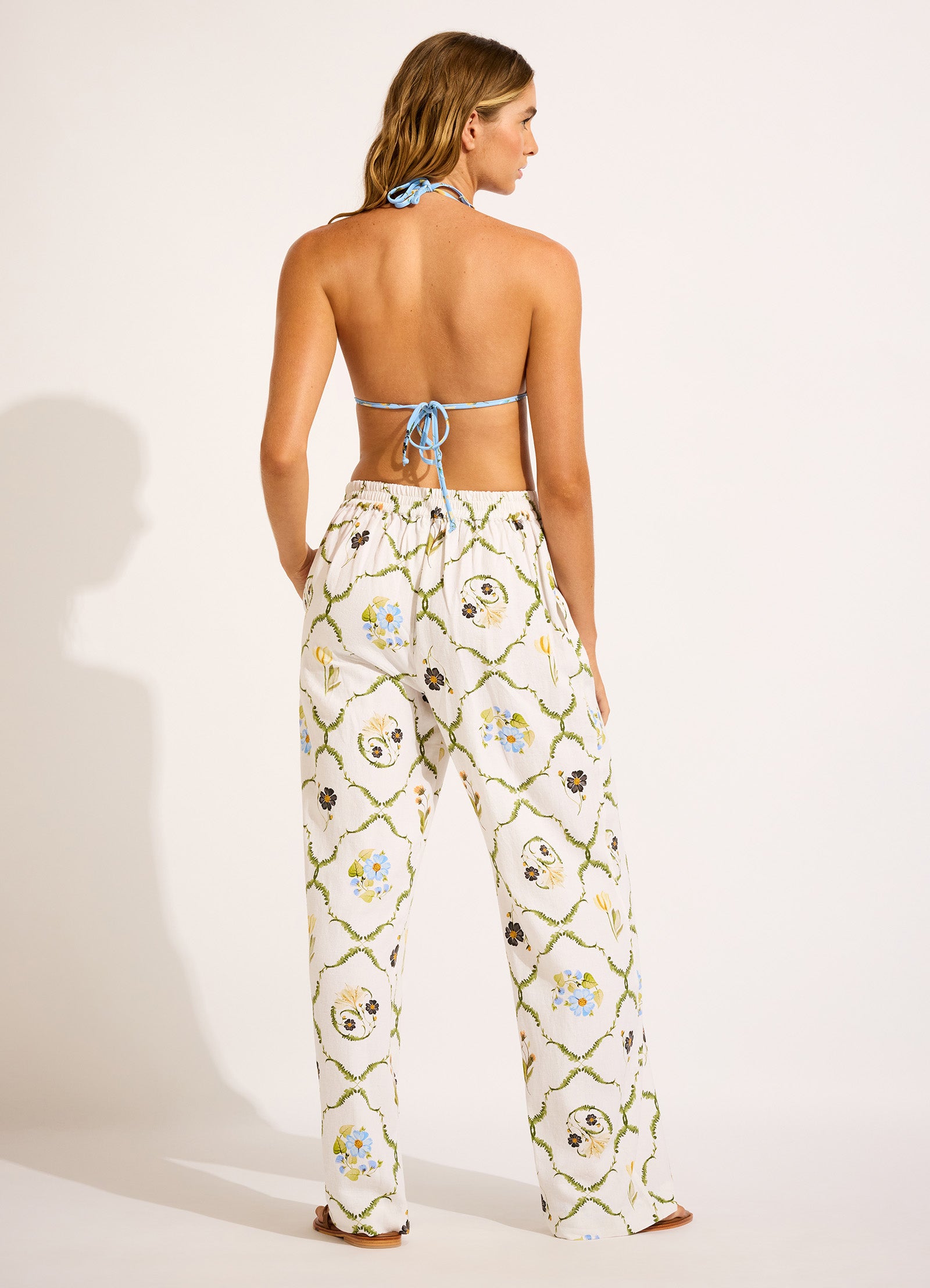 Modern Romance Tailored Wide Leg Pant - White view 4
