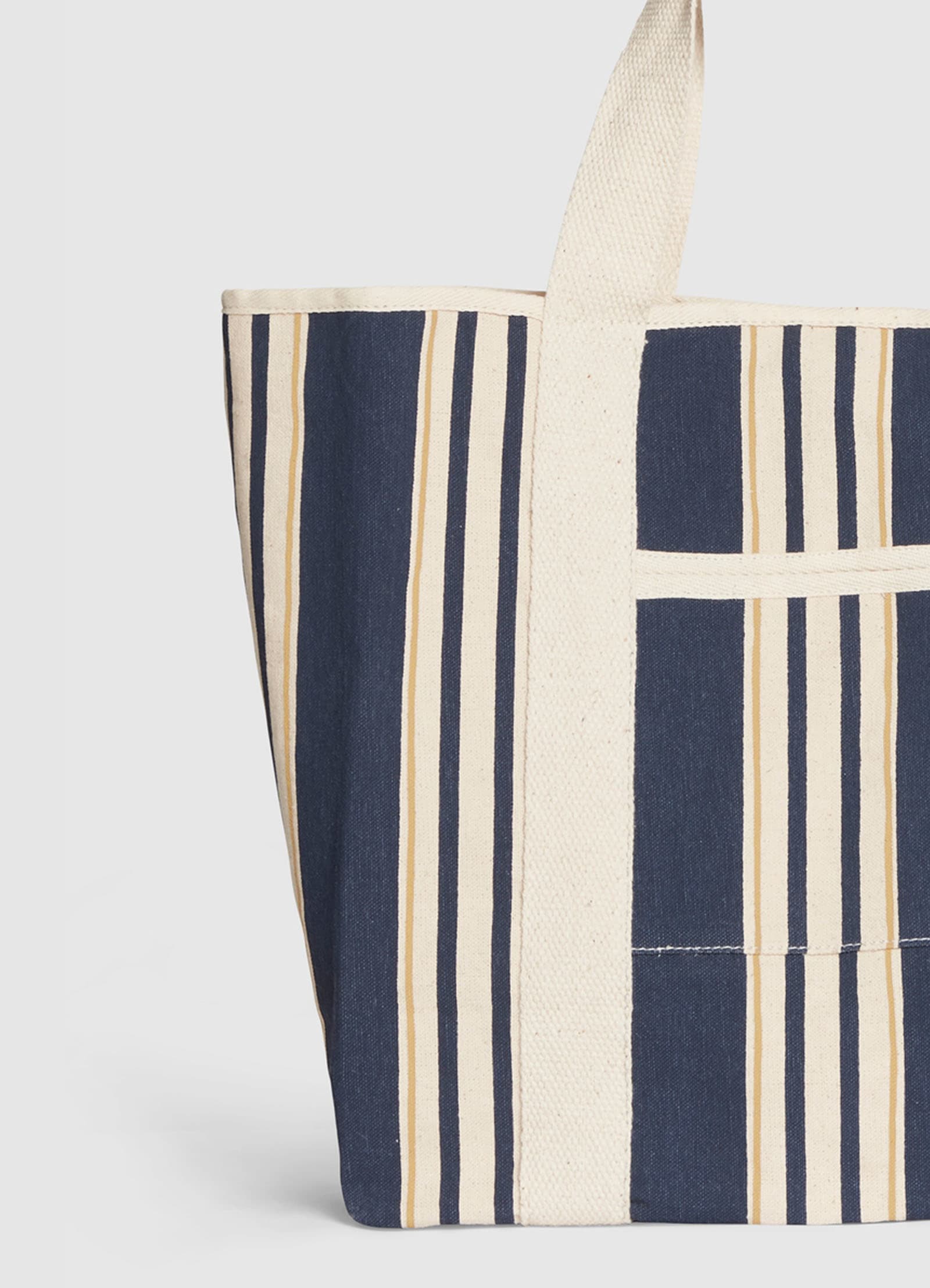 Multi Stripe Canvas Tote - True Navy - True Navy view 3