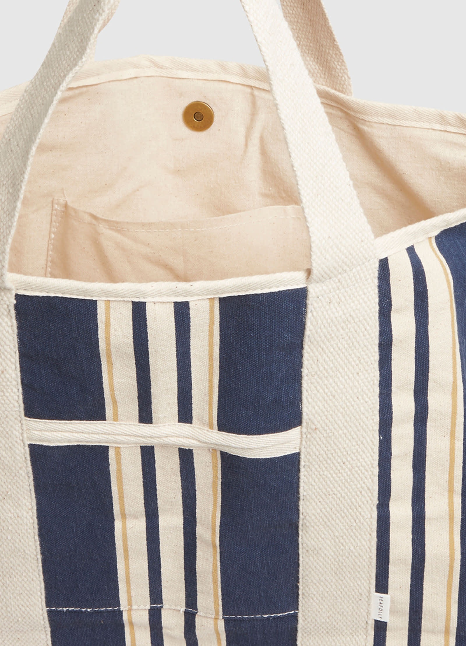Multi Stripe Canvas Tote - True Navy - True Navy view 4