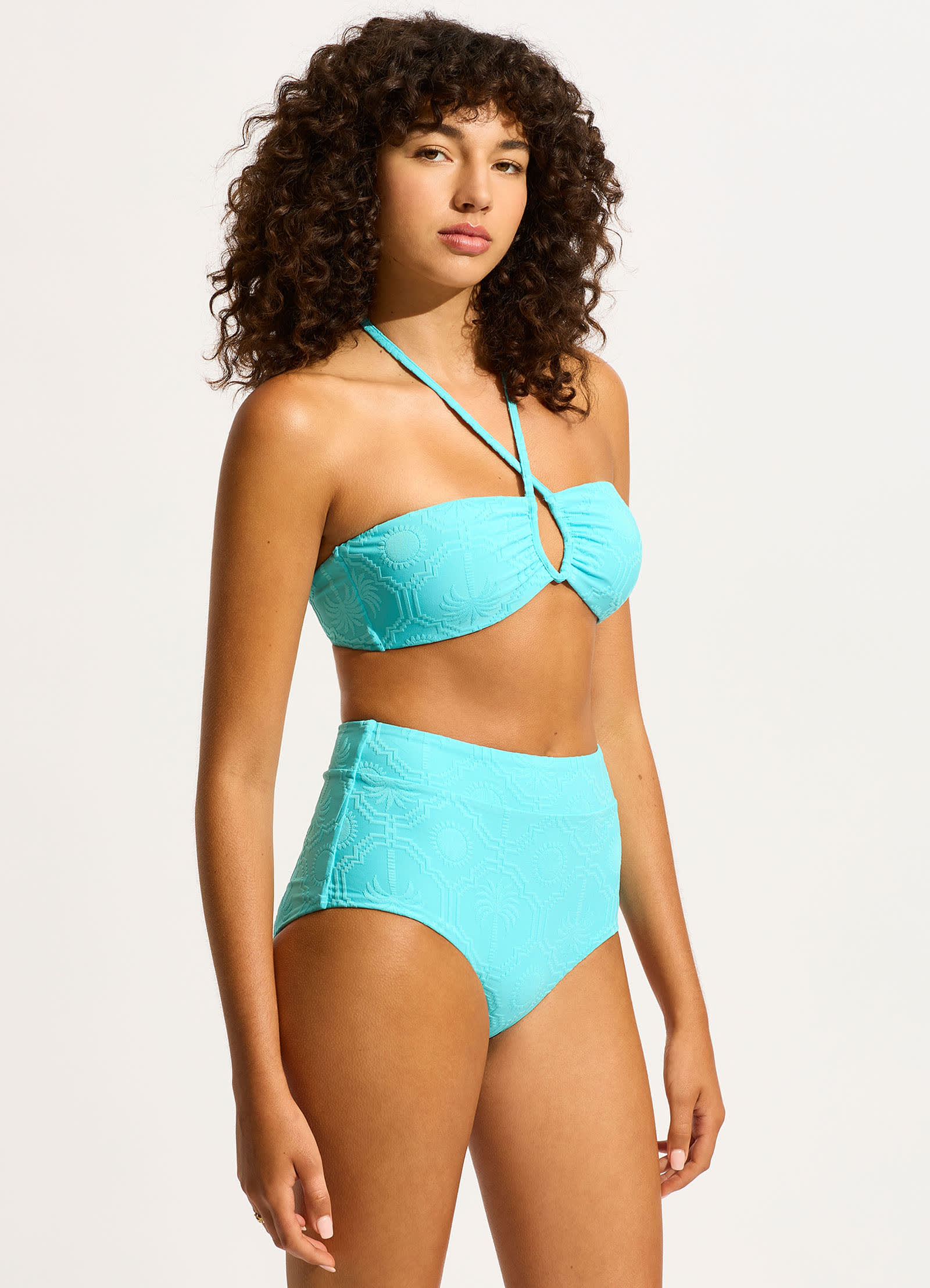 Oasis Diamond Wire Bandeau Bikini Top - Atoll - Atoll view 3