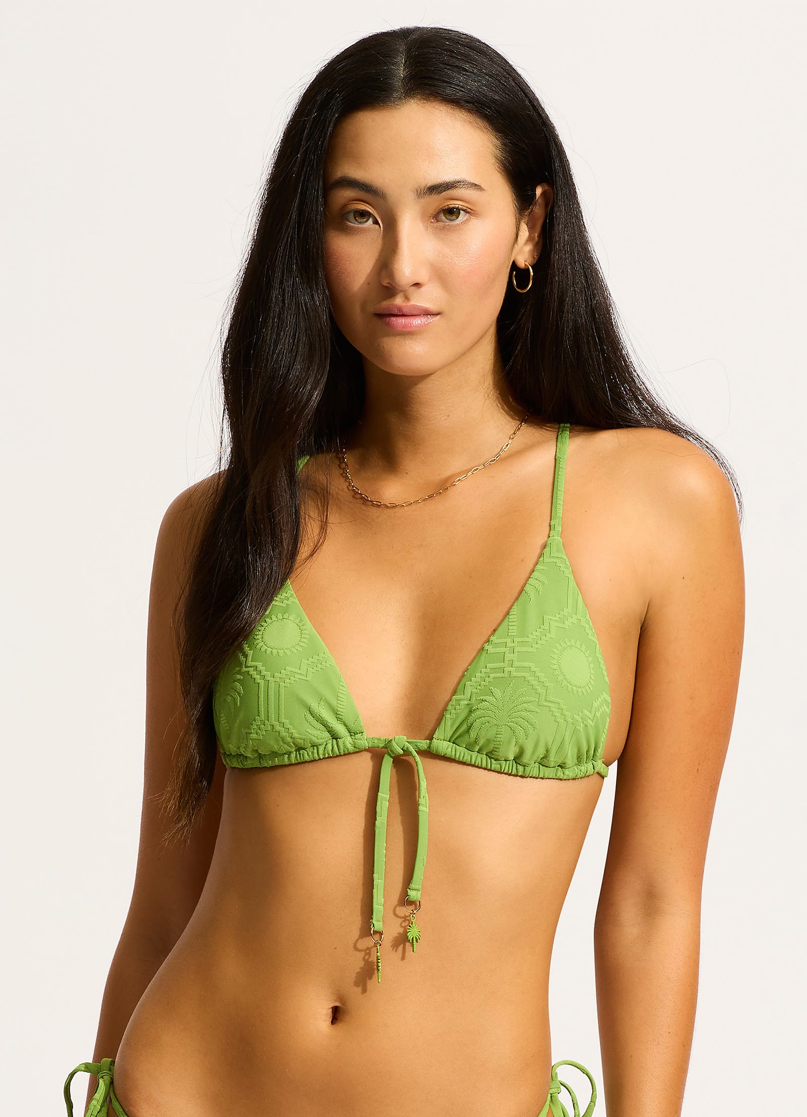 Oasis Slide Triangle Bikini Top - Sage - Sage view 2