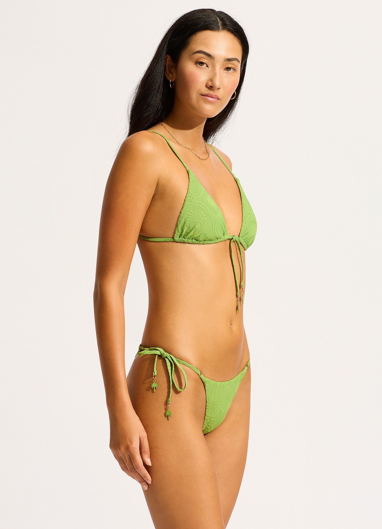 Oasis Slide Triangle Bikini Top - Sage - Sage view 3