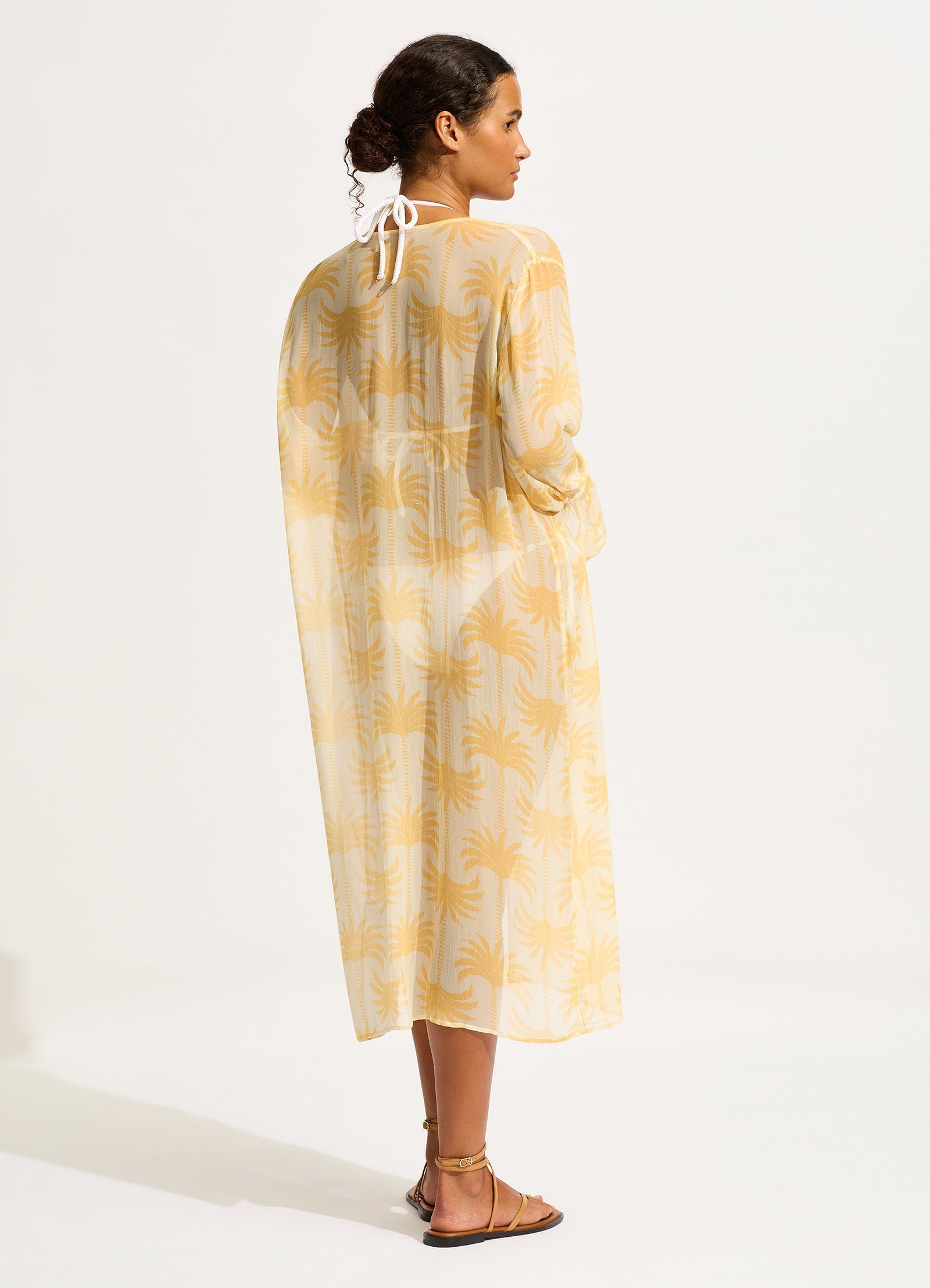 Oasis Tie Front Cover Up - Ecru - Ecru view 4