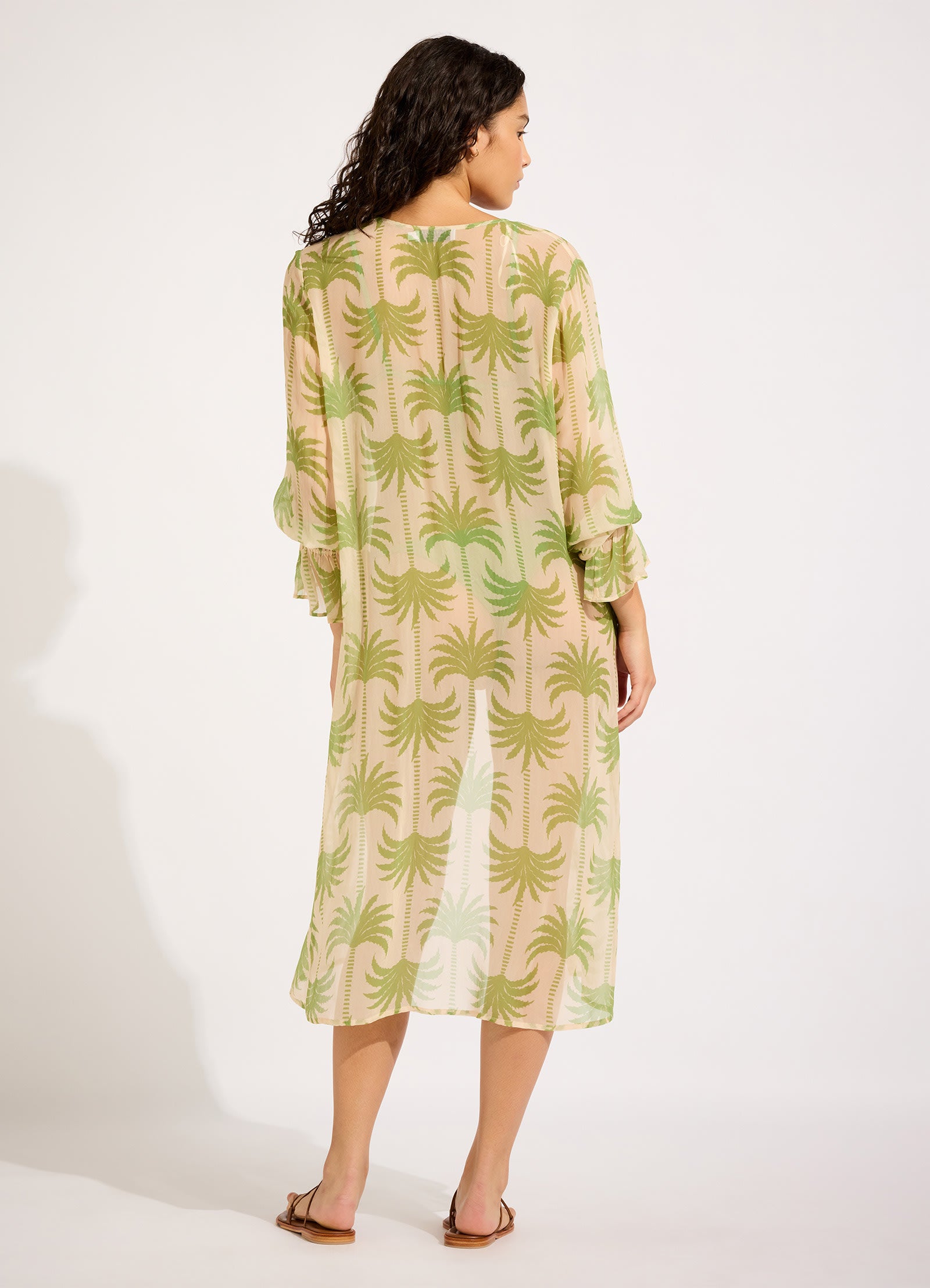 Oasis Tie Front Cover Up - Sage - Sage view 3