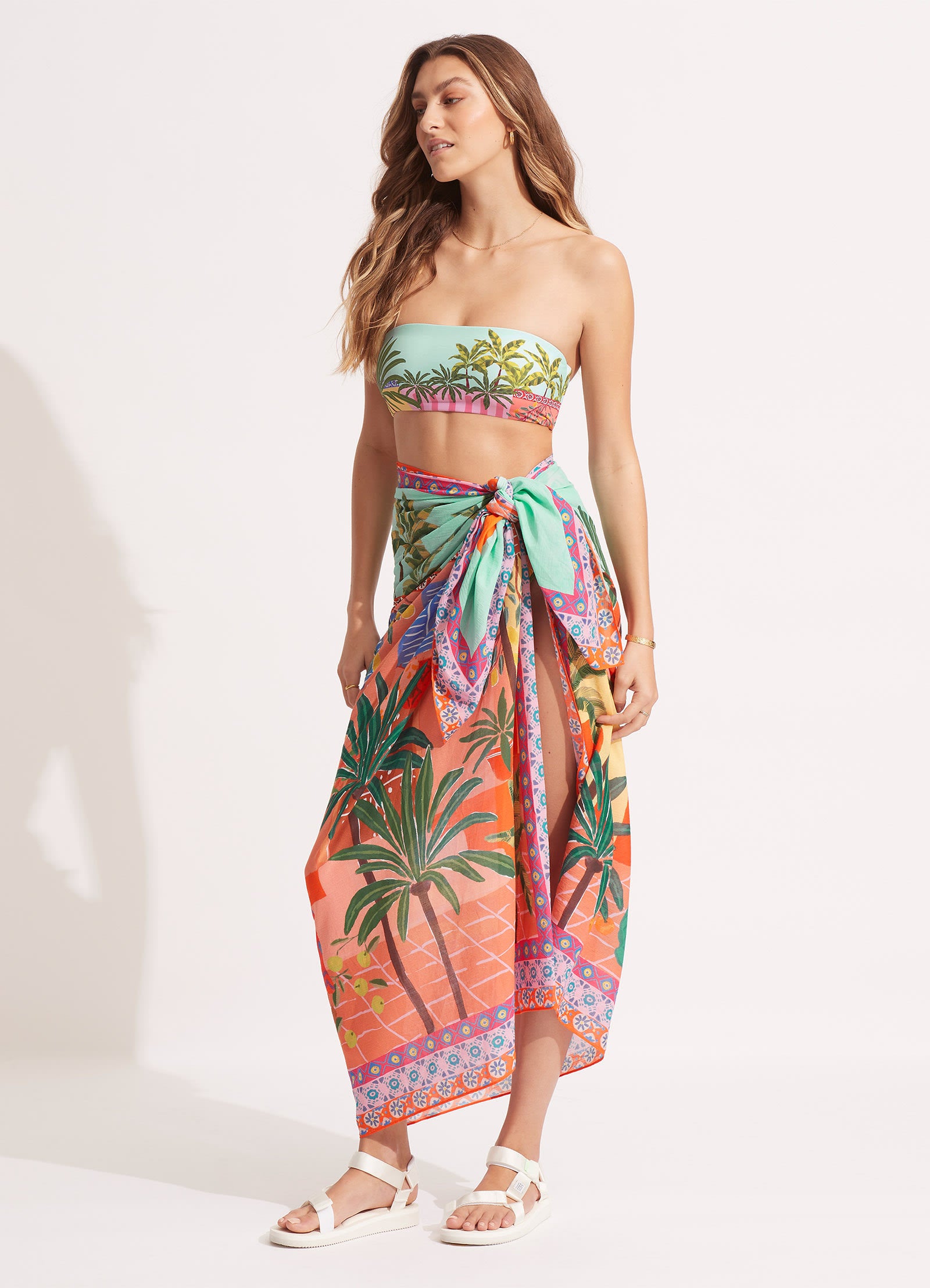 On Vacation Sarong - Azure - Azure view 2