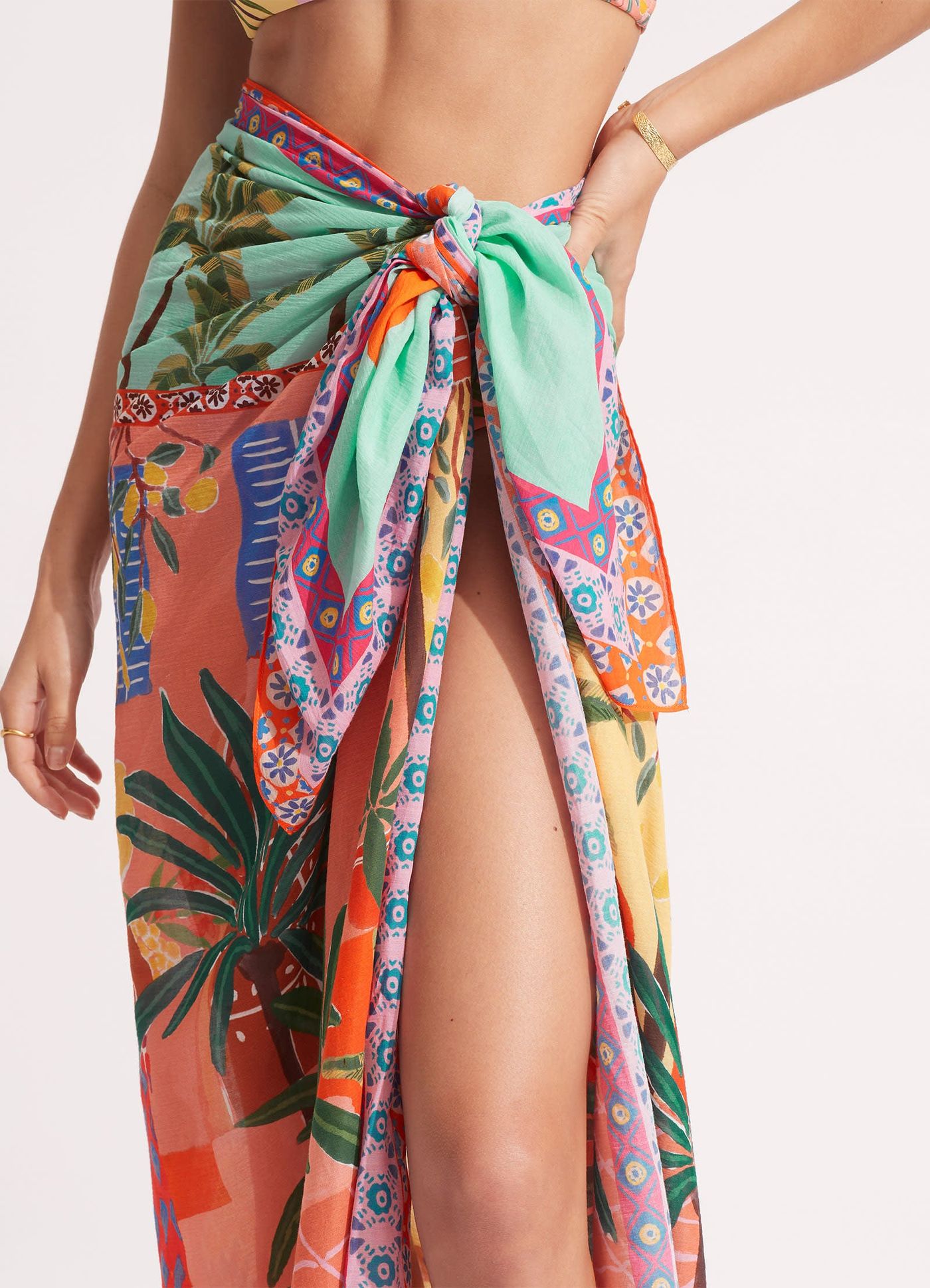 On Vacation Sarong - Azure - Azure view 4