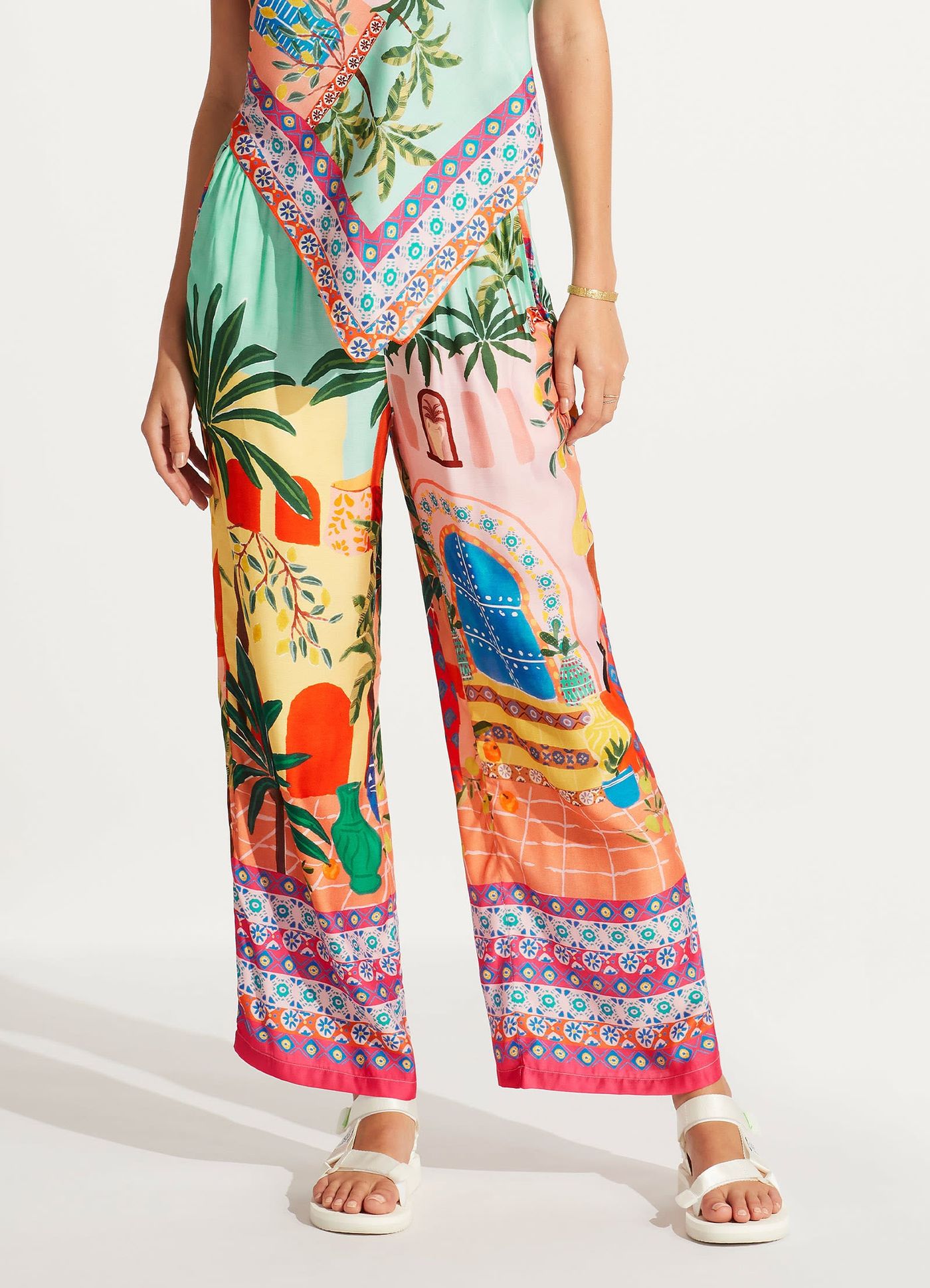 On Vacation Silk Pant - Azure - Azure view 2