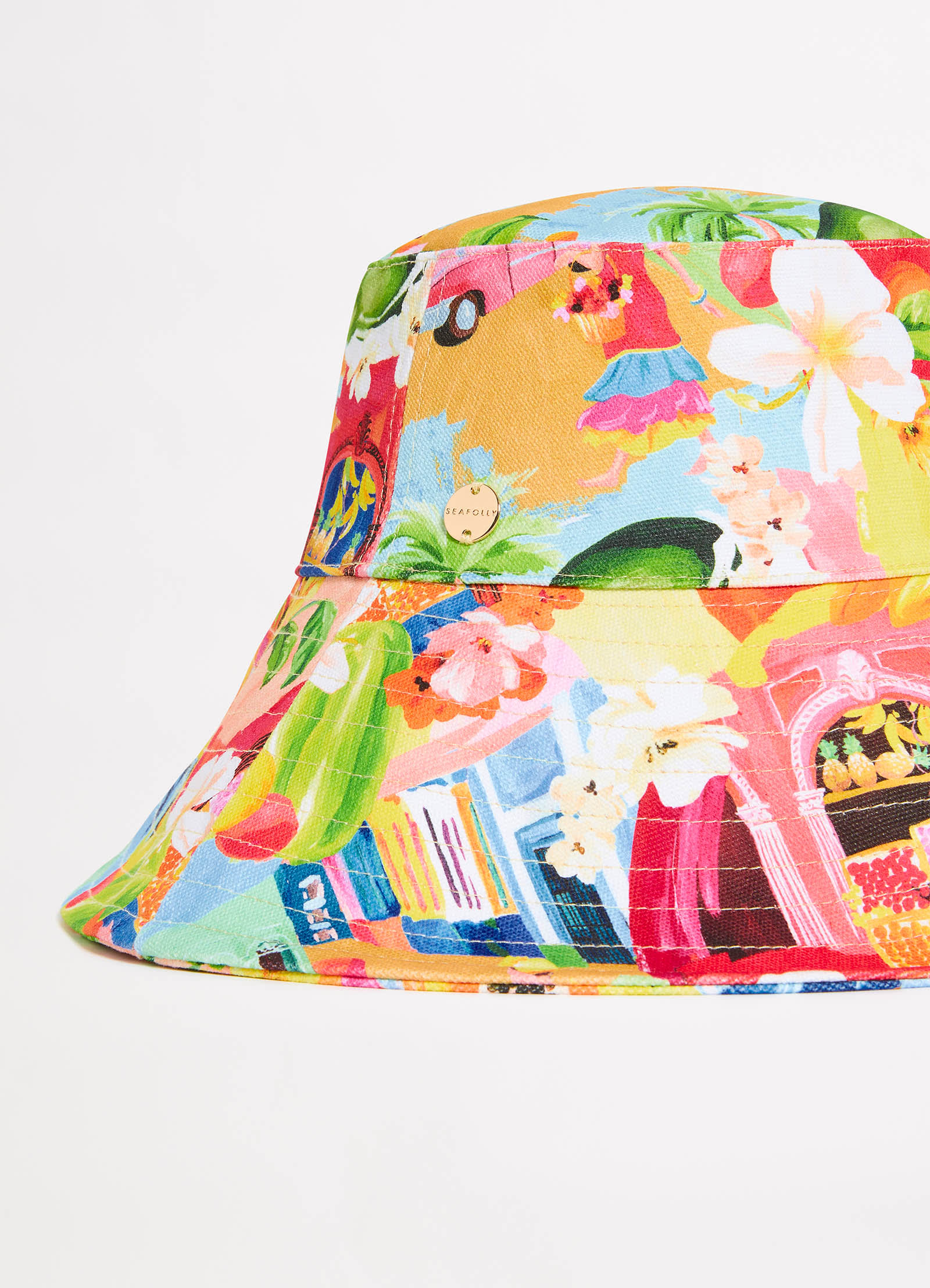 Oversized Bucket Hat - Turquoise - Turquoise view 4
