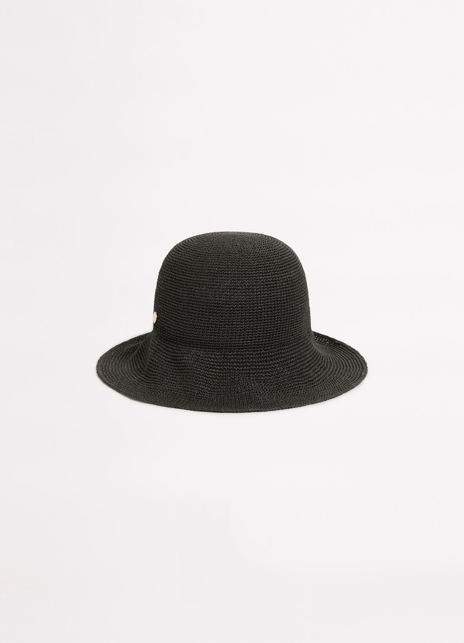 Packable Raffia Bucket Hat - Black view 2