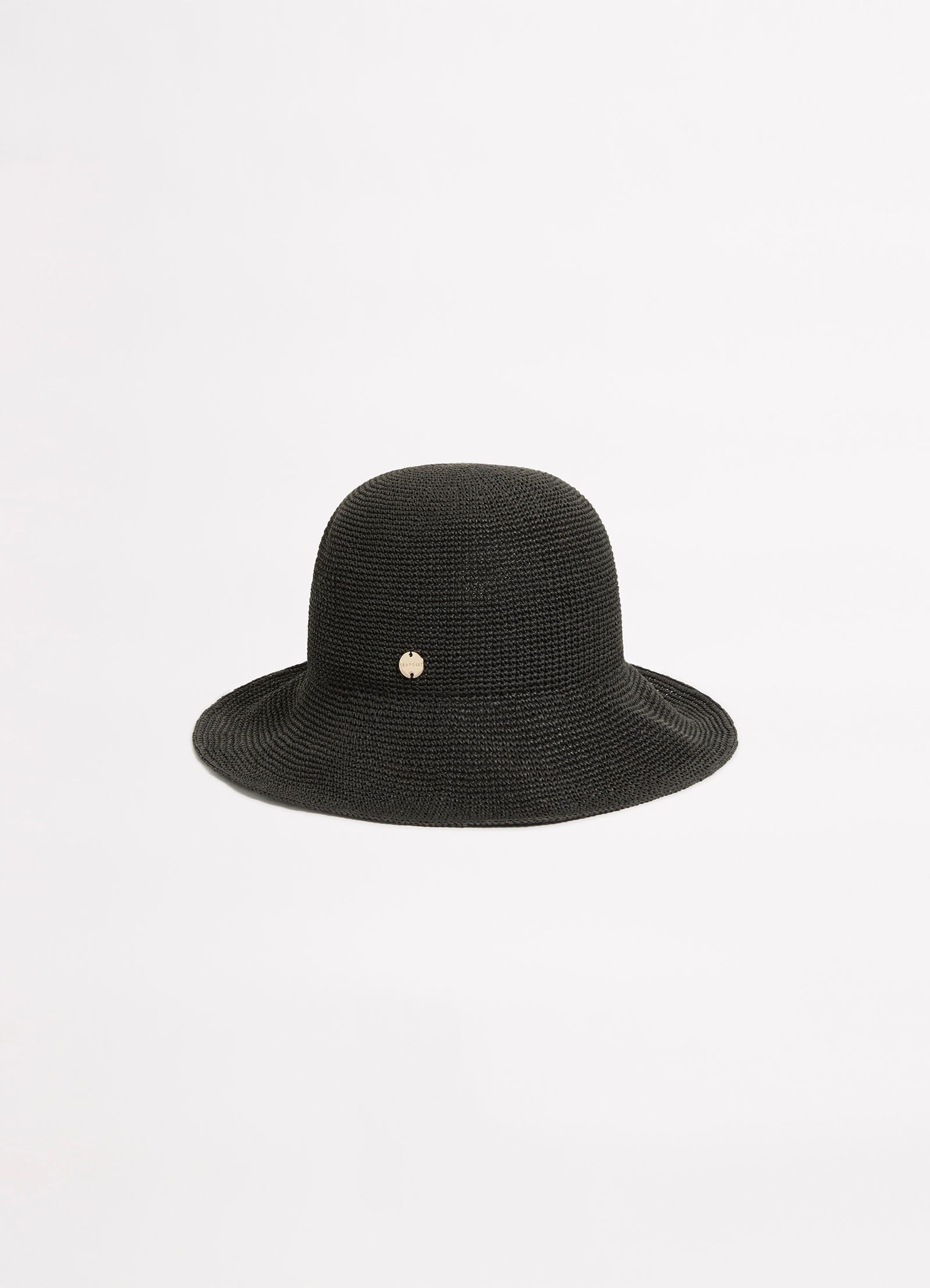 Packable Raffia Bucket Hat - Black view 3