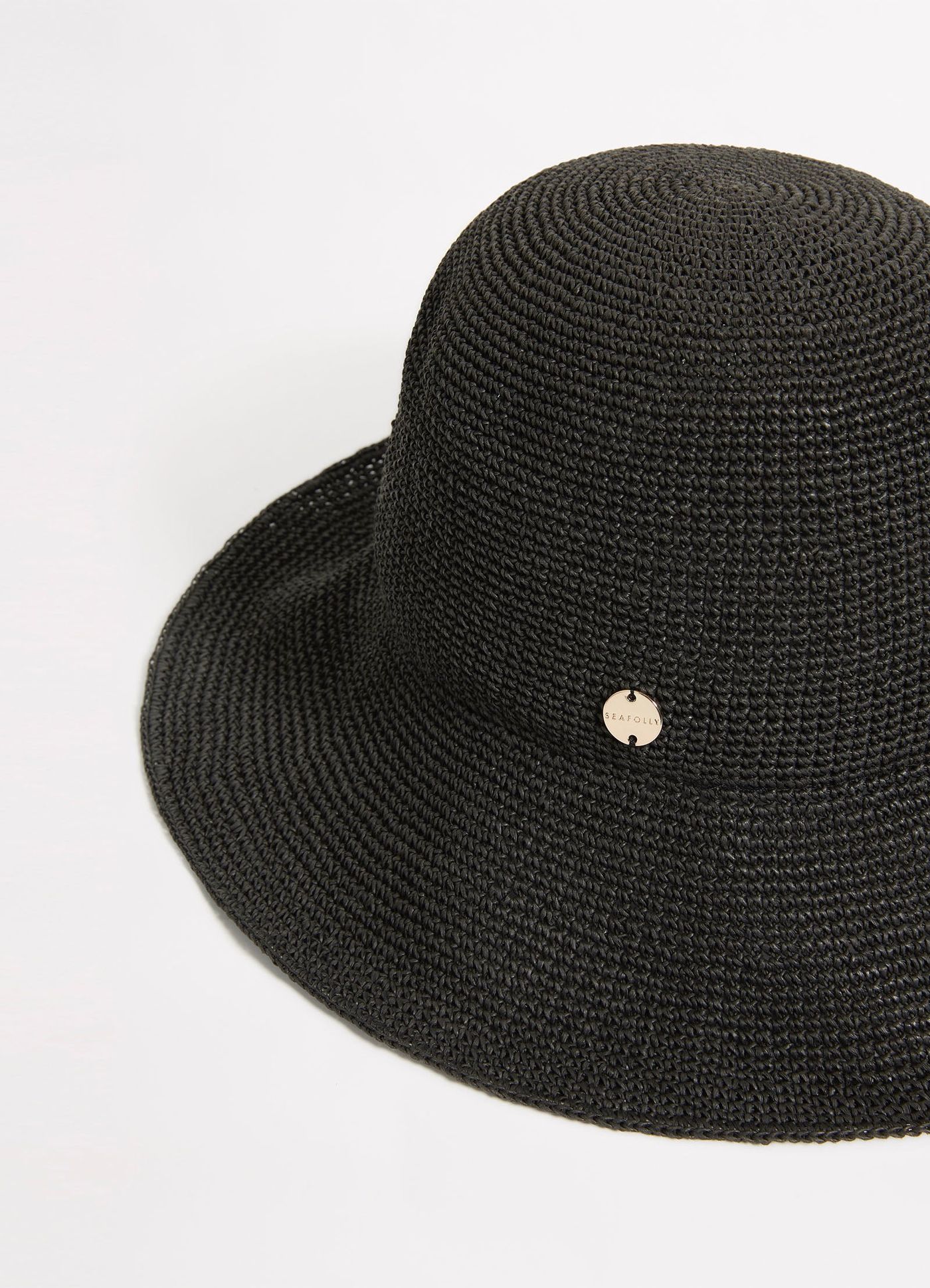 Packable Raffia Bucket Hat - Black view 4