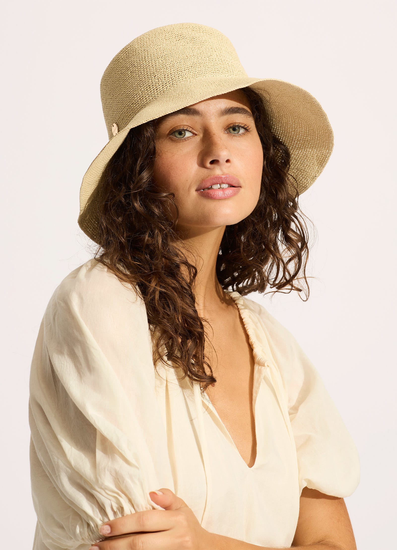 Packable Raffia Bucket Hat - Natural - Natural