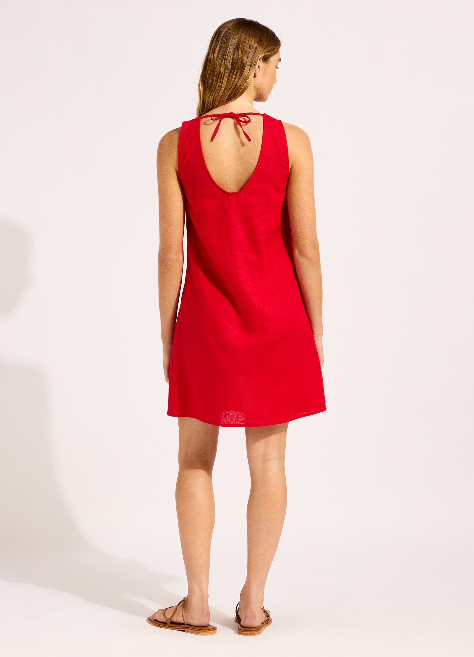 Palermo Keyhole Front Mini Dress - Cosmo Red view 3