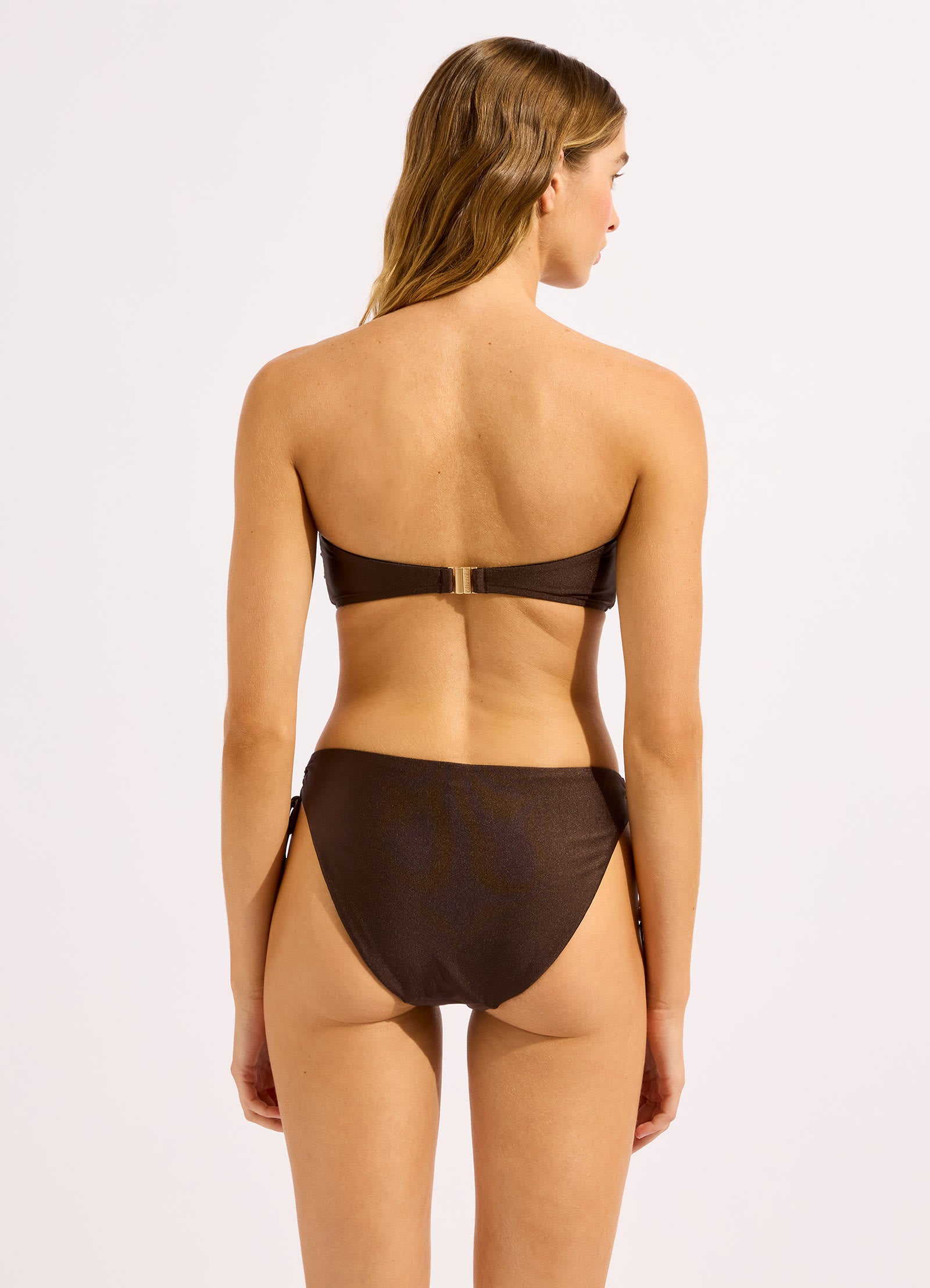 Palermo Ring Front Bandeau Bikini Top - Sepia view 4