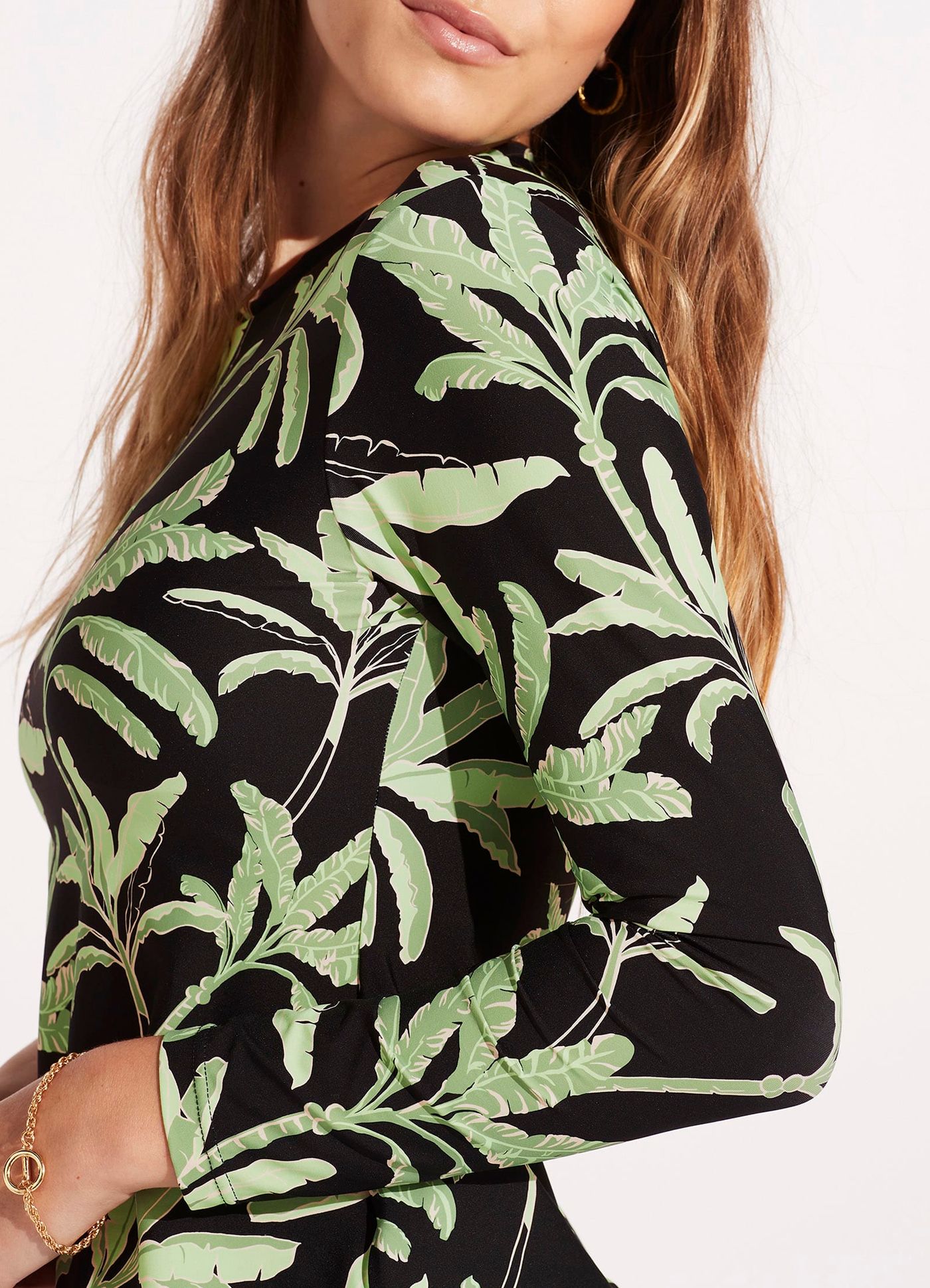 Palm Paradise Long Sleeve Sunvest - Black - Black view 5