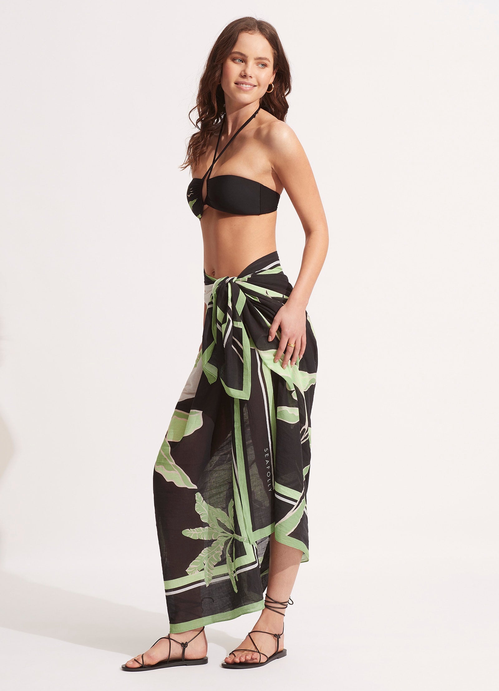 Palm Paradise Pareo - Black - Black view 2