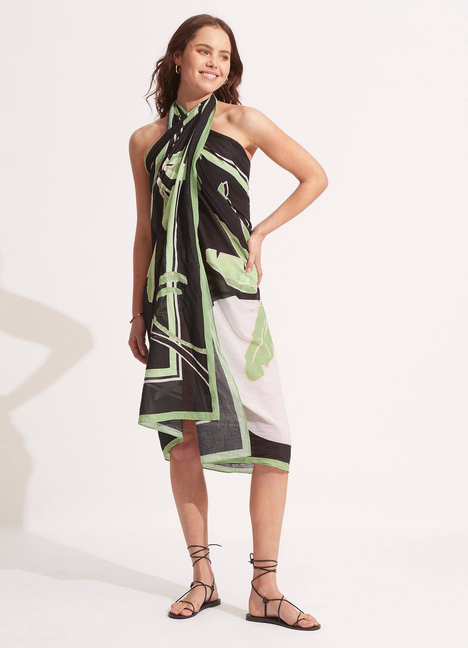 Palm Paradise Pareo - Black - Black view 5