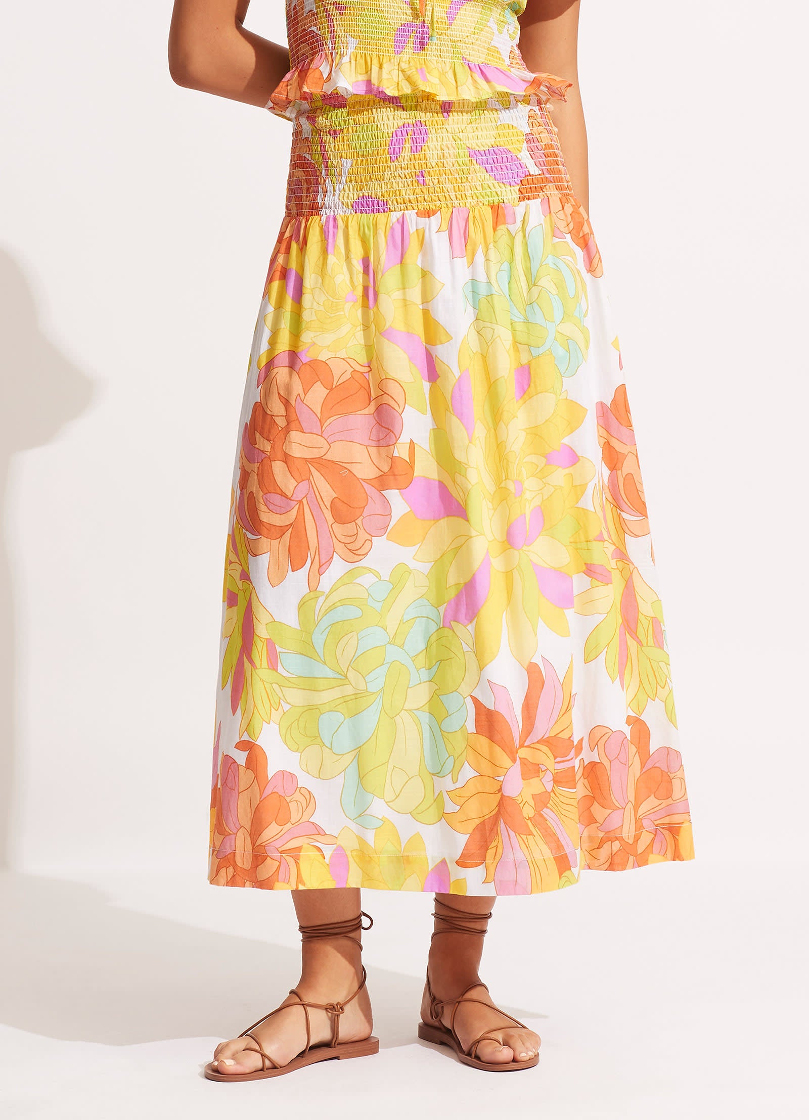 Palm Springs Shirring Skirt - Lime Light - Limelight view 2