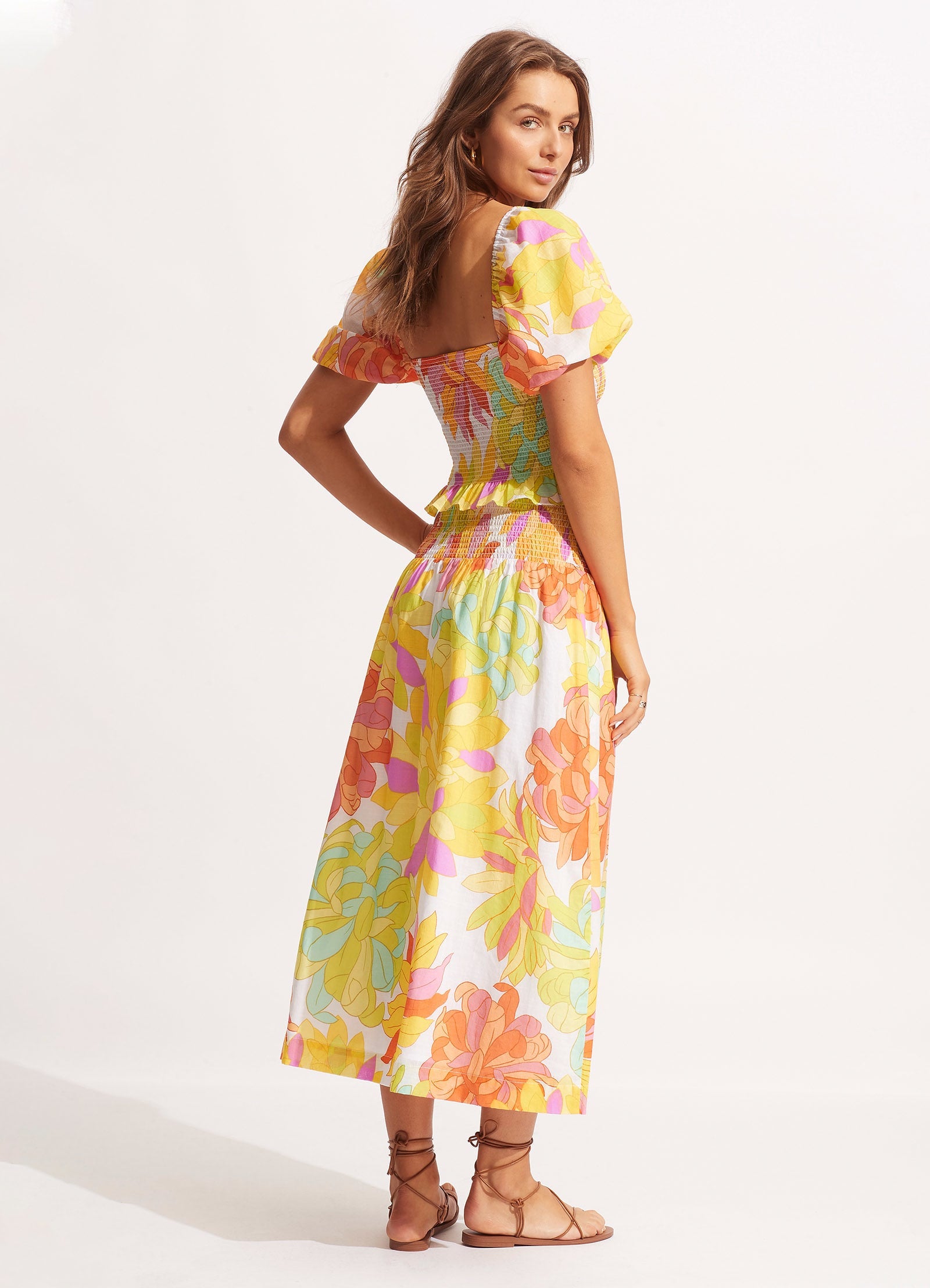 Palm Springs Shirring Skirt - Lime Light - Limelight view 5