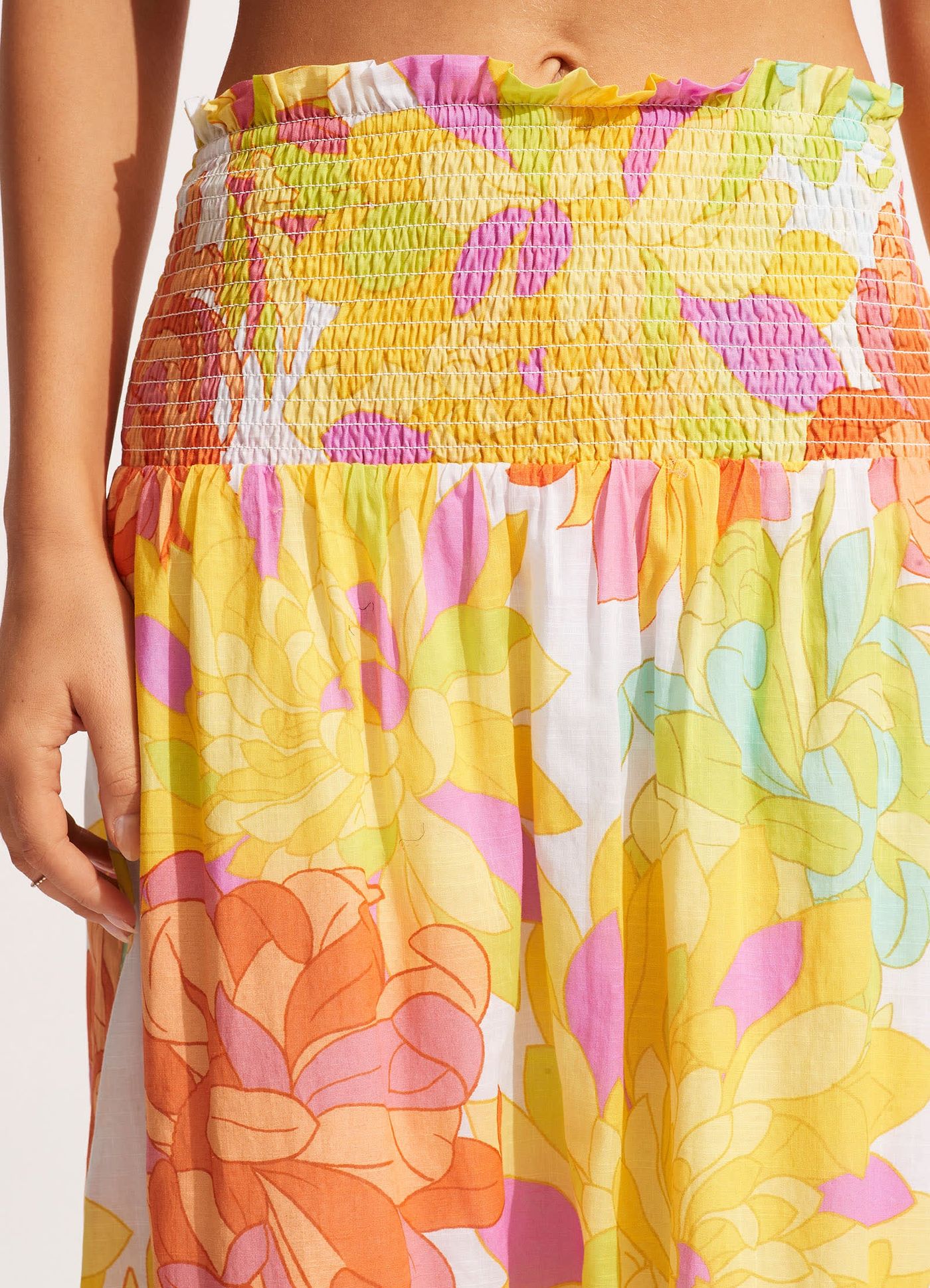 Palm Springs Shirring Skirt - Lime Light - Limelight view 6