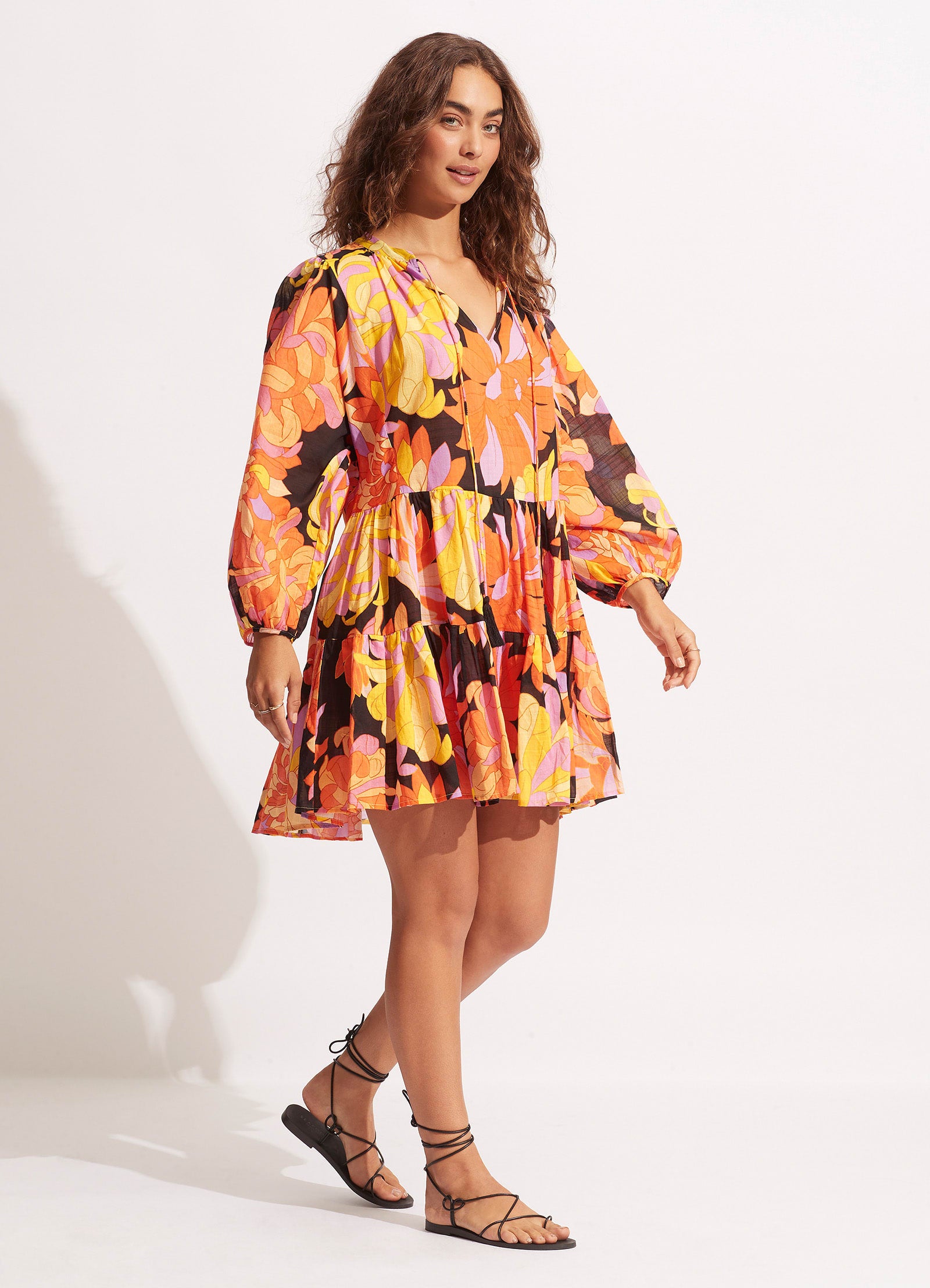 Palm Springs Tier Dress - Black - Black view 2
