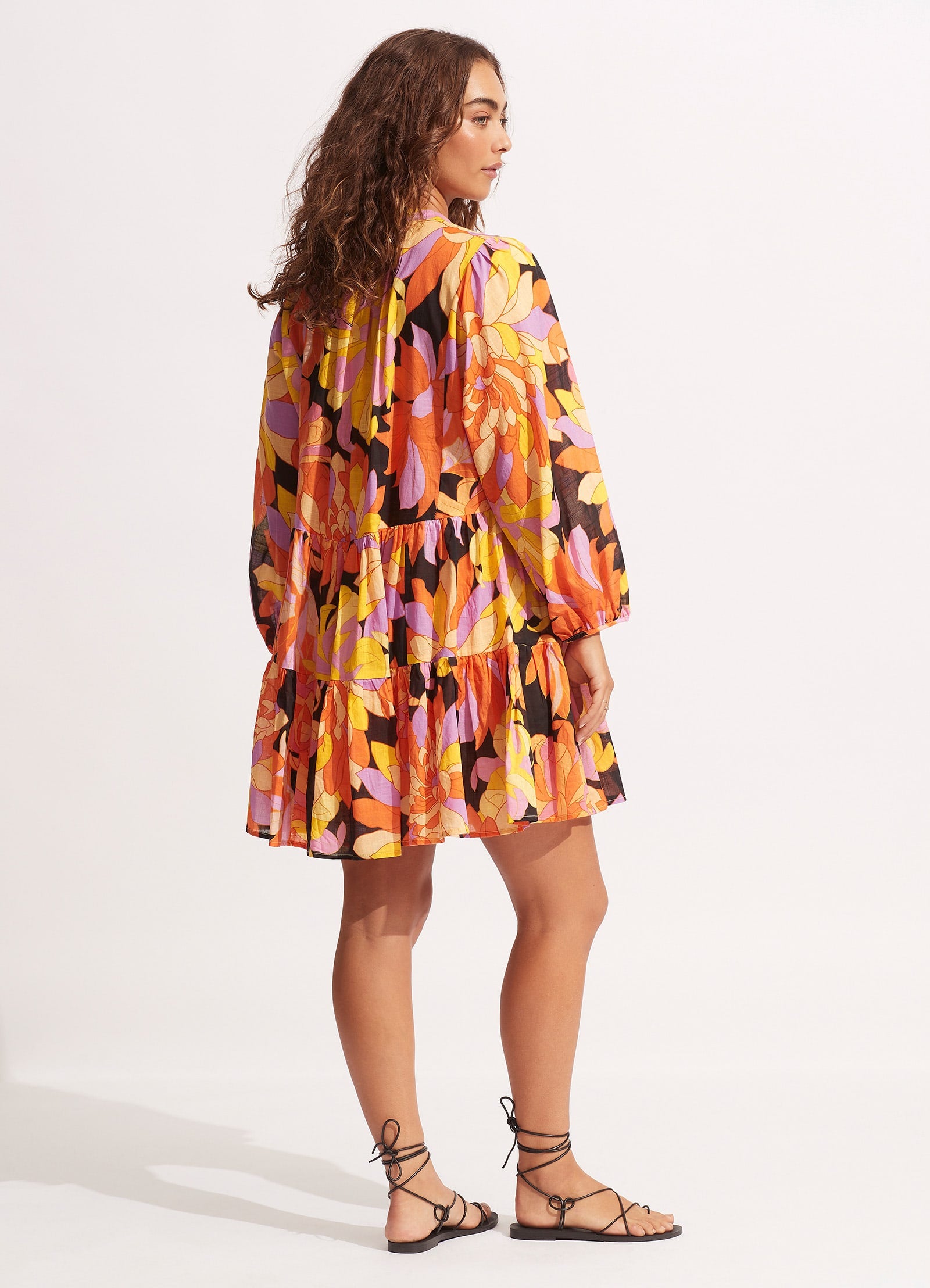 Palm Springs Tier Dress - Black - Black view 3