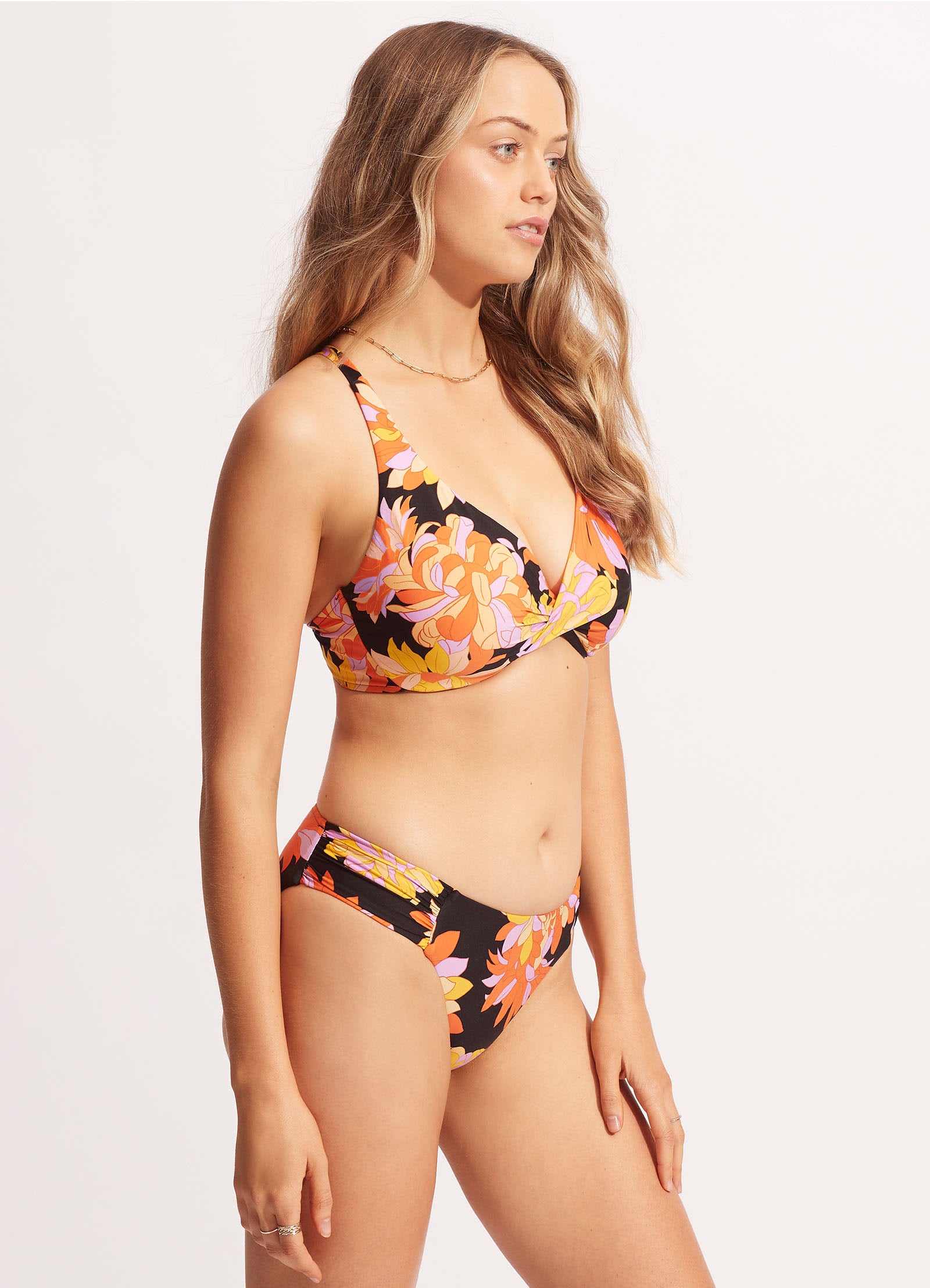 Palm Springs Wrap Front F Cup - Black - Black view 3