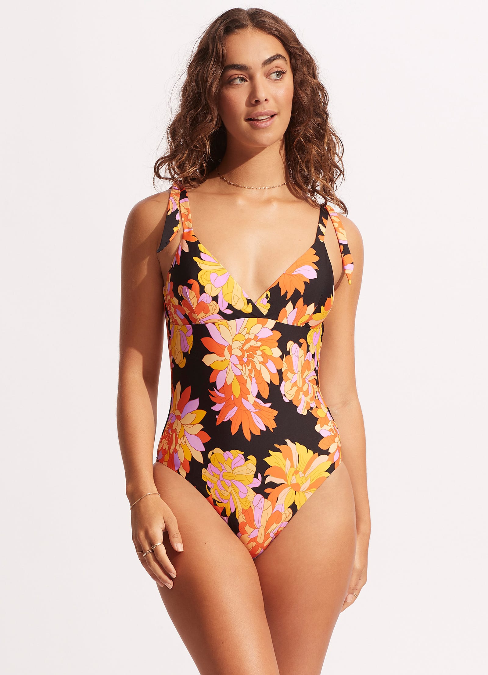 Palm Springs Wrap Front One Piece - Black - Black view 2