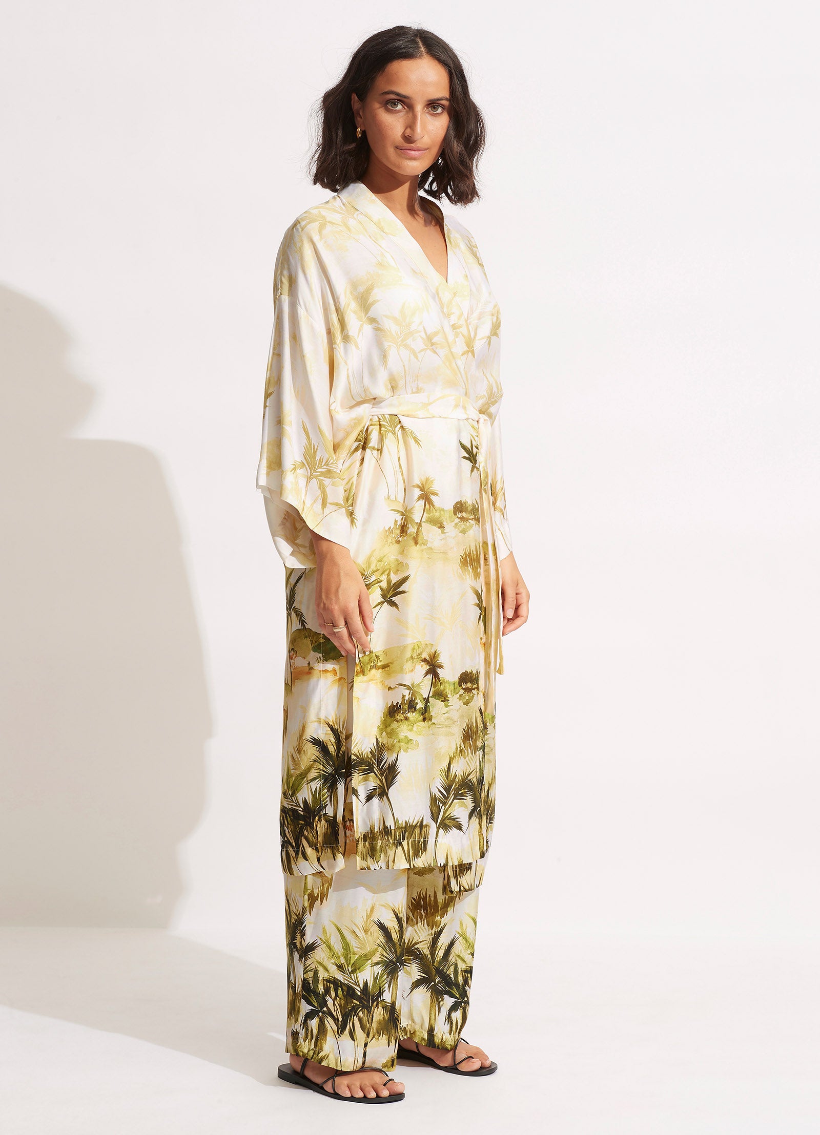 Palms Kimono  - Olive - Olive view 4
