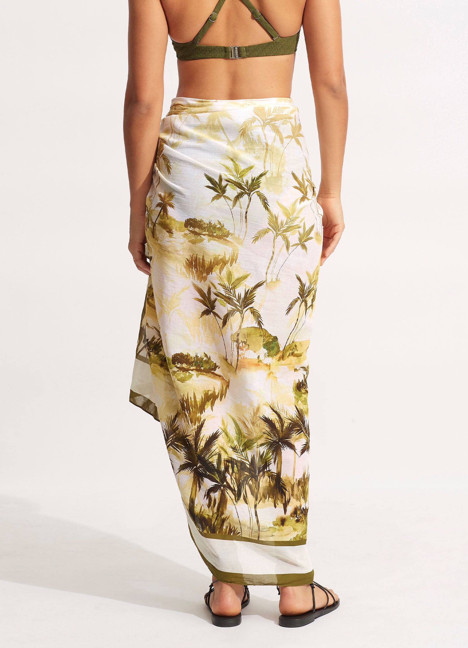 Palms Pareo - Olive - Olive view 4