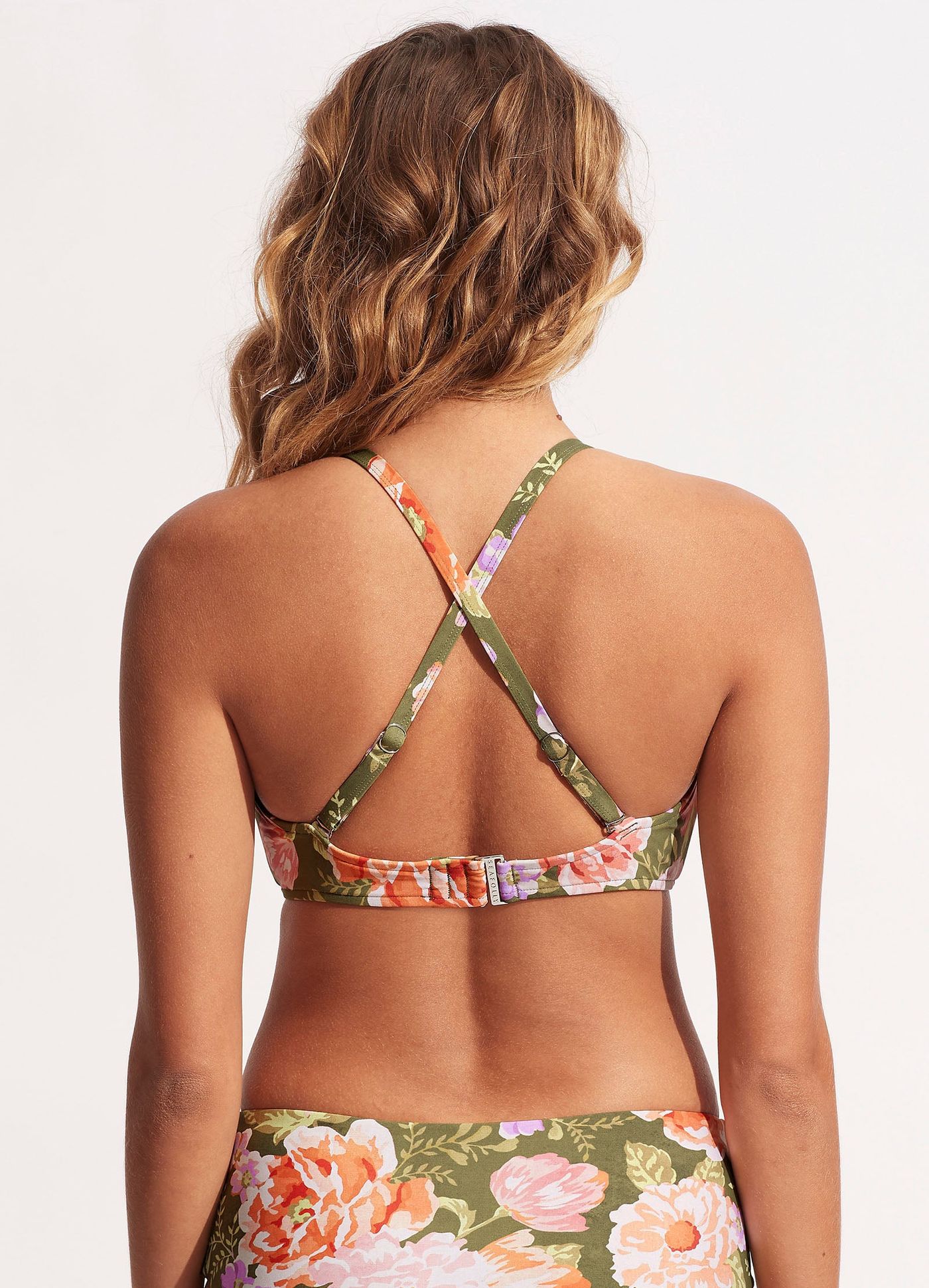 Paradise Garden F Cup Halter Bra - Avocado - Avocado view 4
