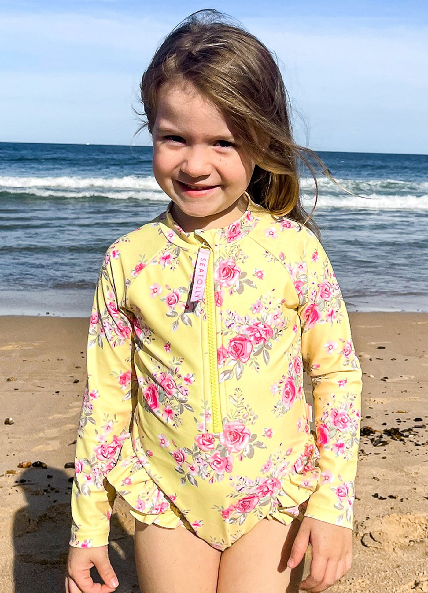 Paradise Garden Girls Ruffle Hip Paddlesuit - Floral - Floral view 2