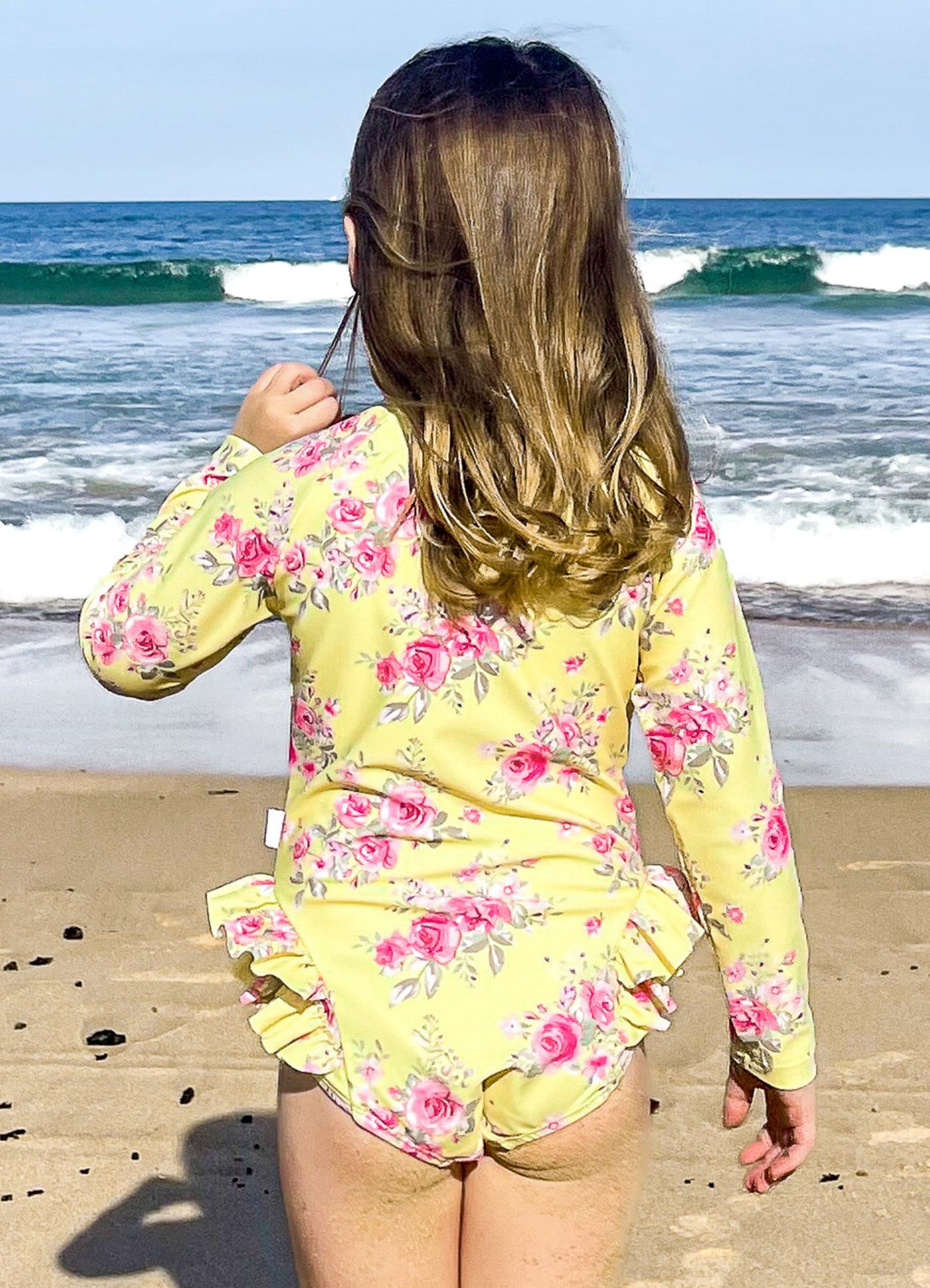 Paradise Garden Girls Ruffle Hip Paddlesuit - Floral - Floral view 3