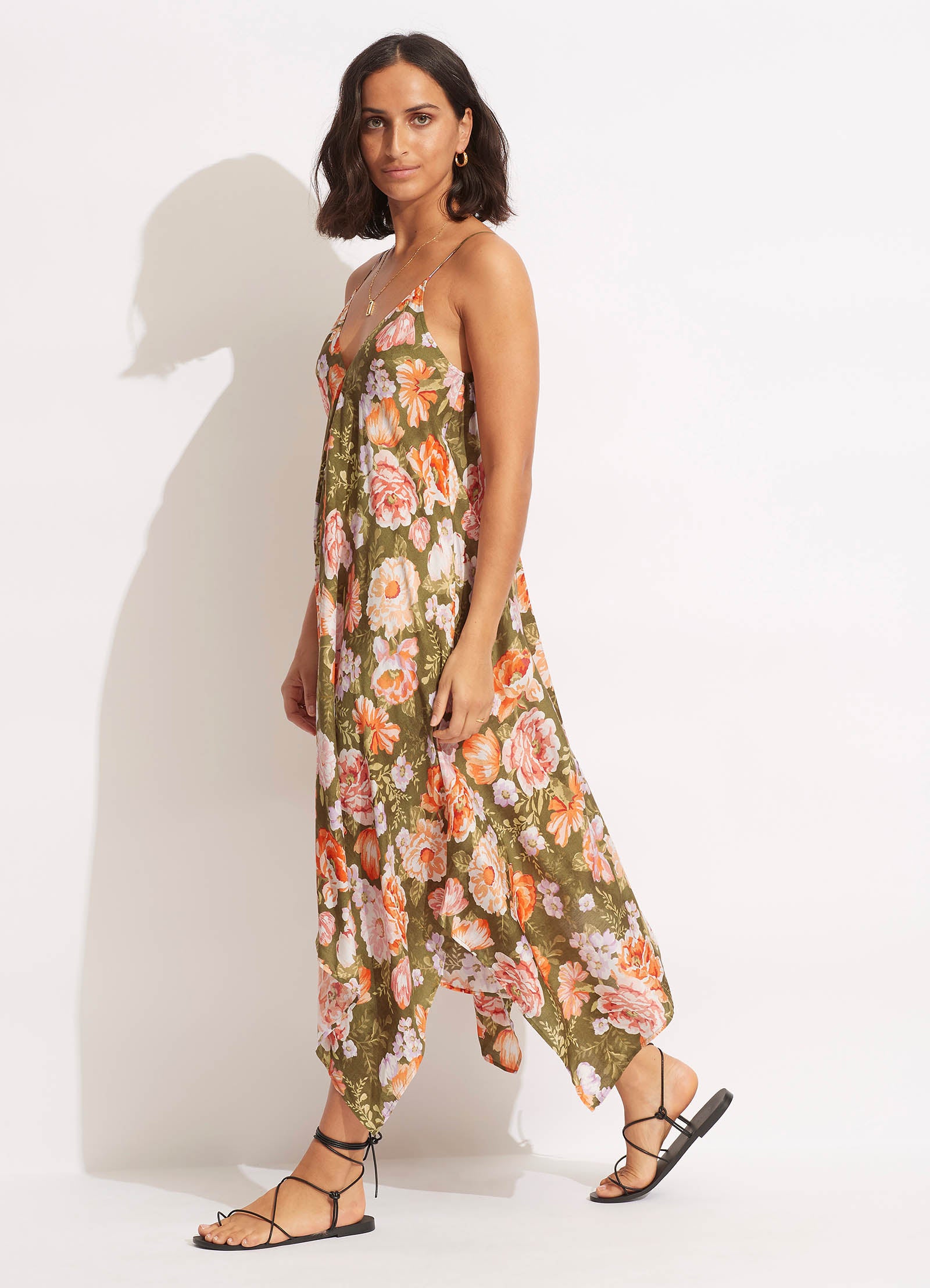 Paradise Garden Scarf Dress  - Avocado - Avocado view 2