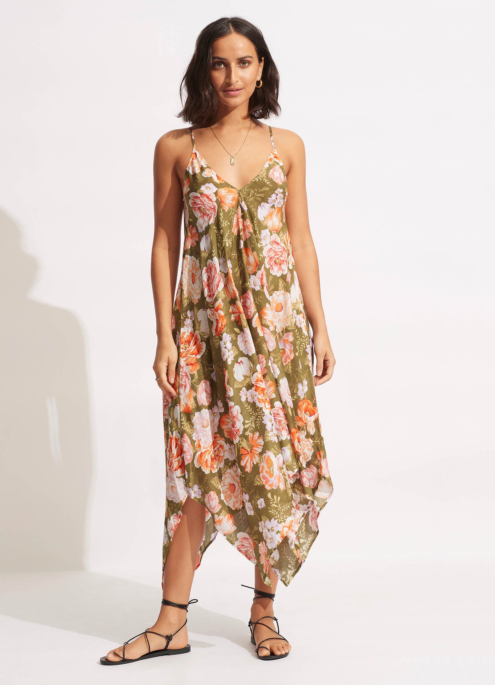 Paradise Garden Scarf Dress  - Avocado - Avocado view 3