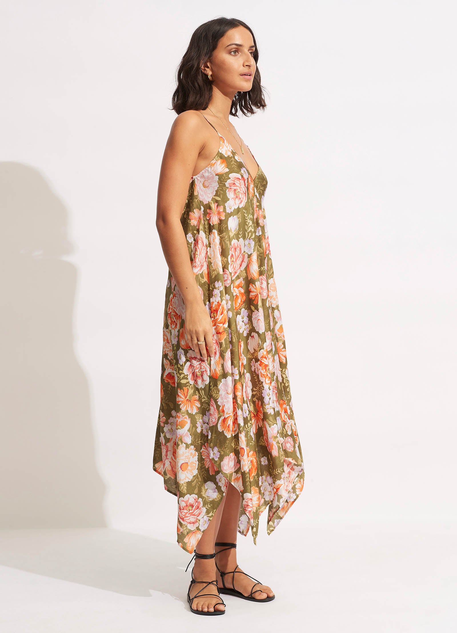Paradise Garden Scarf Dress  - Avocado - Avocado view 4