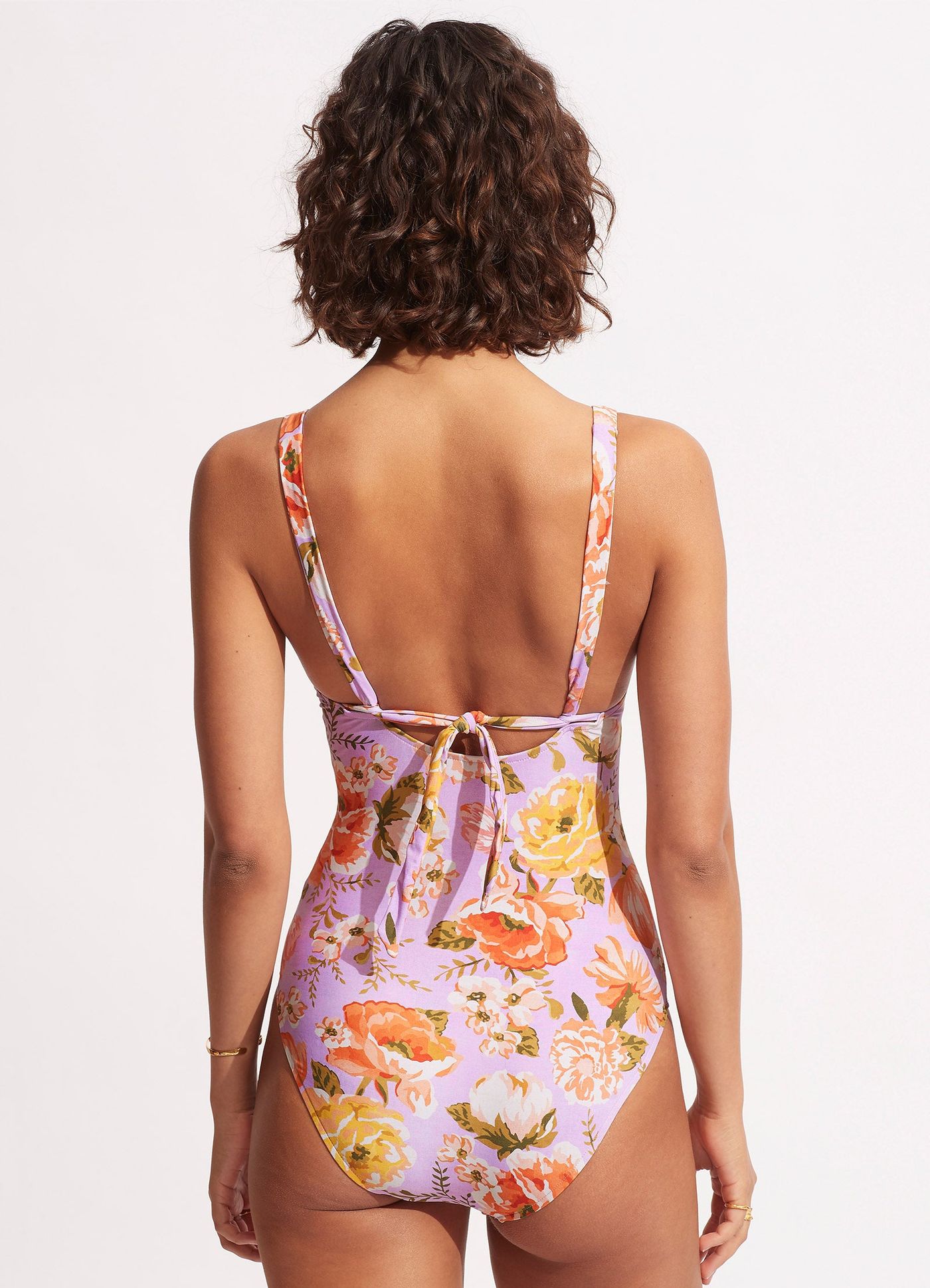 Paradise Garden Tab Front One Piece - Lilac - Lilac view 4