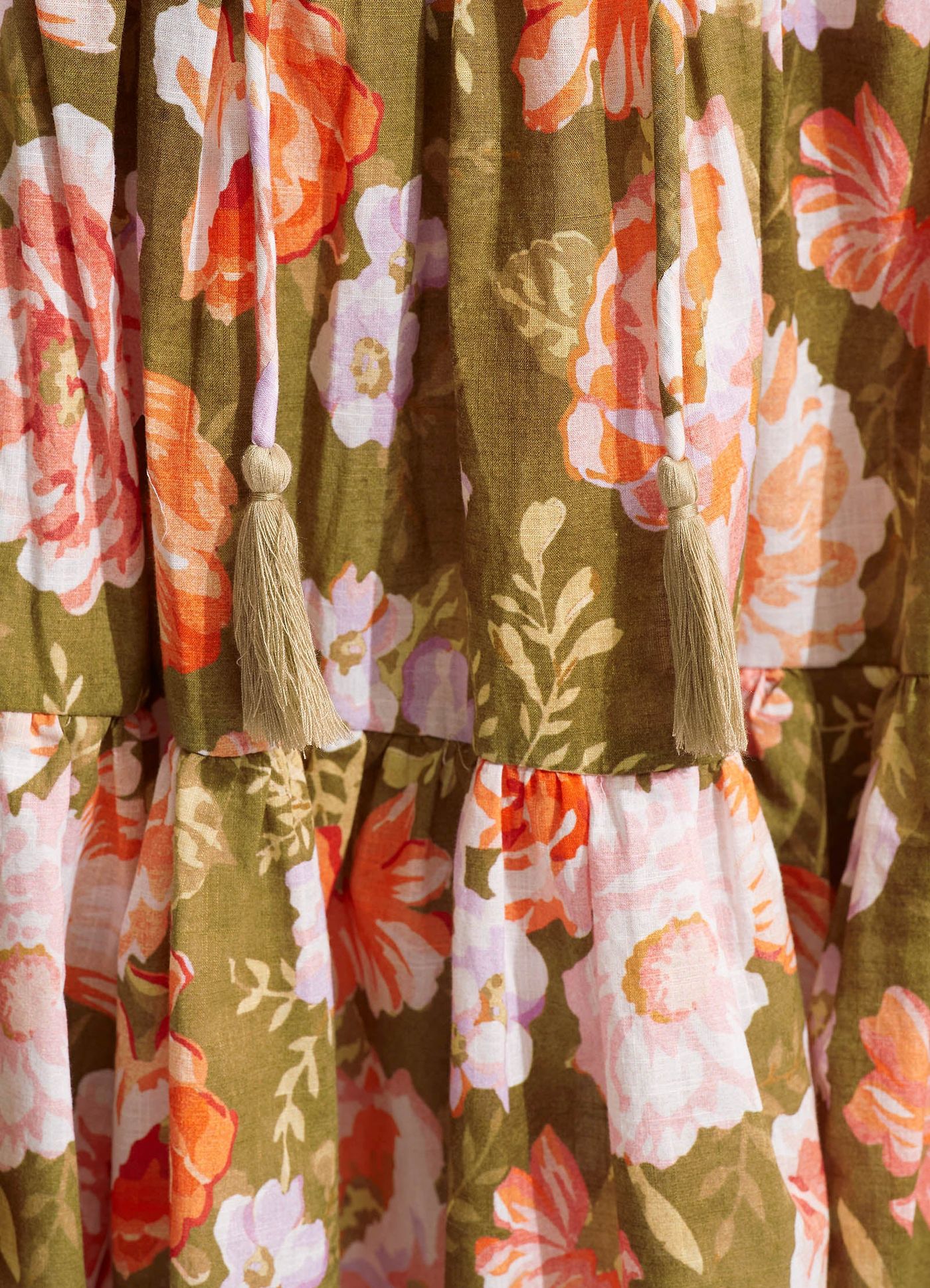 Paradise Garden Tiered Dress  - Avocado - Avocado view 5