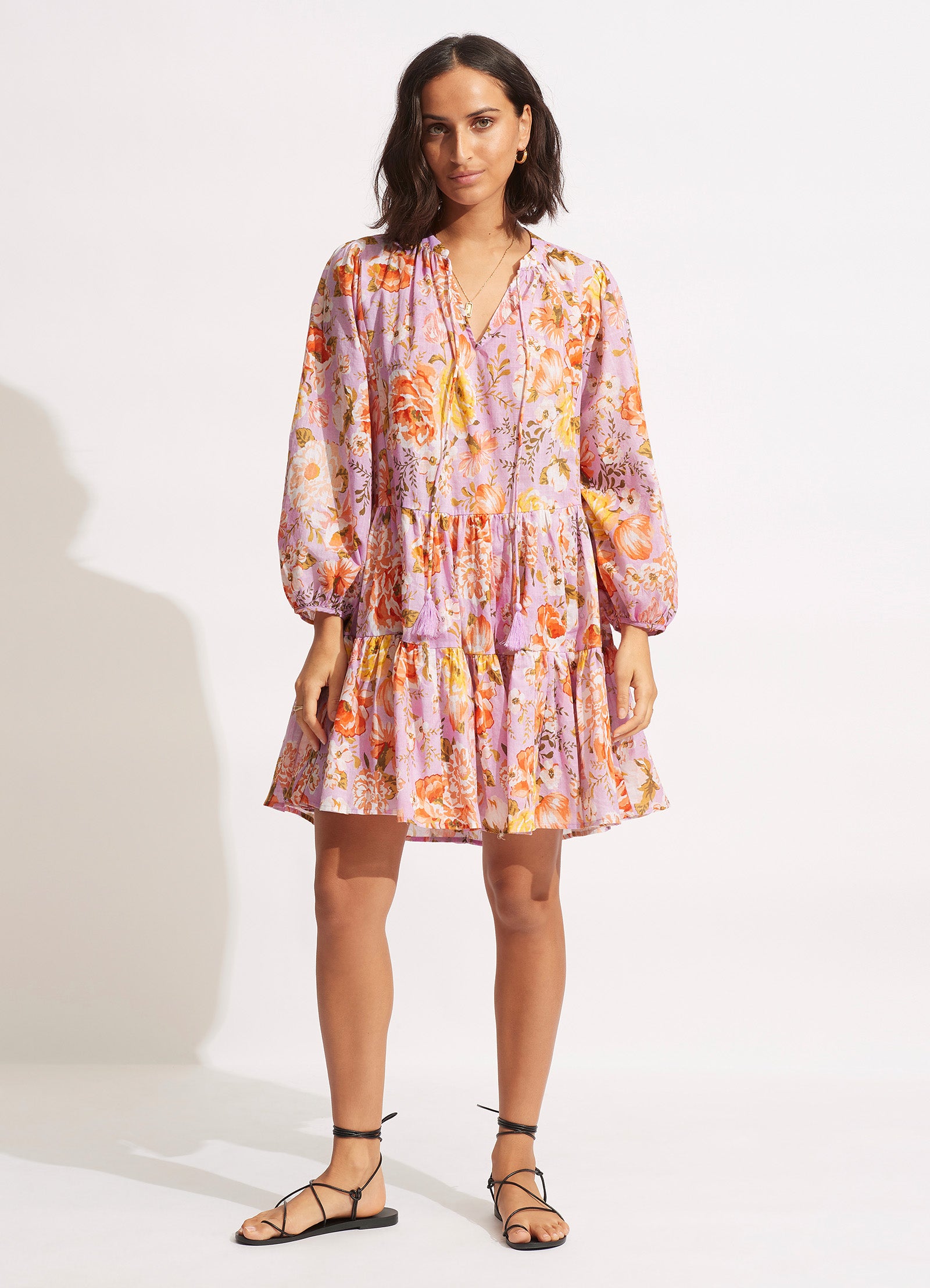 Paradise Garden Tiered Dress  - Lilac - Lilac view 3