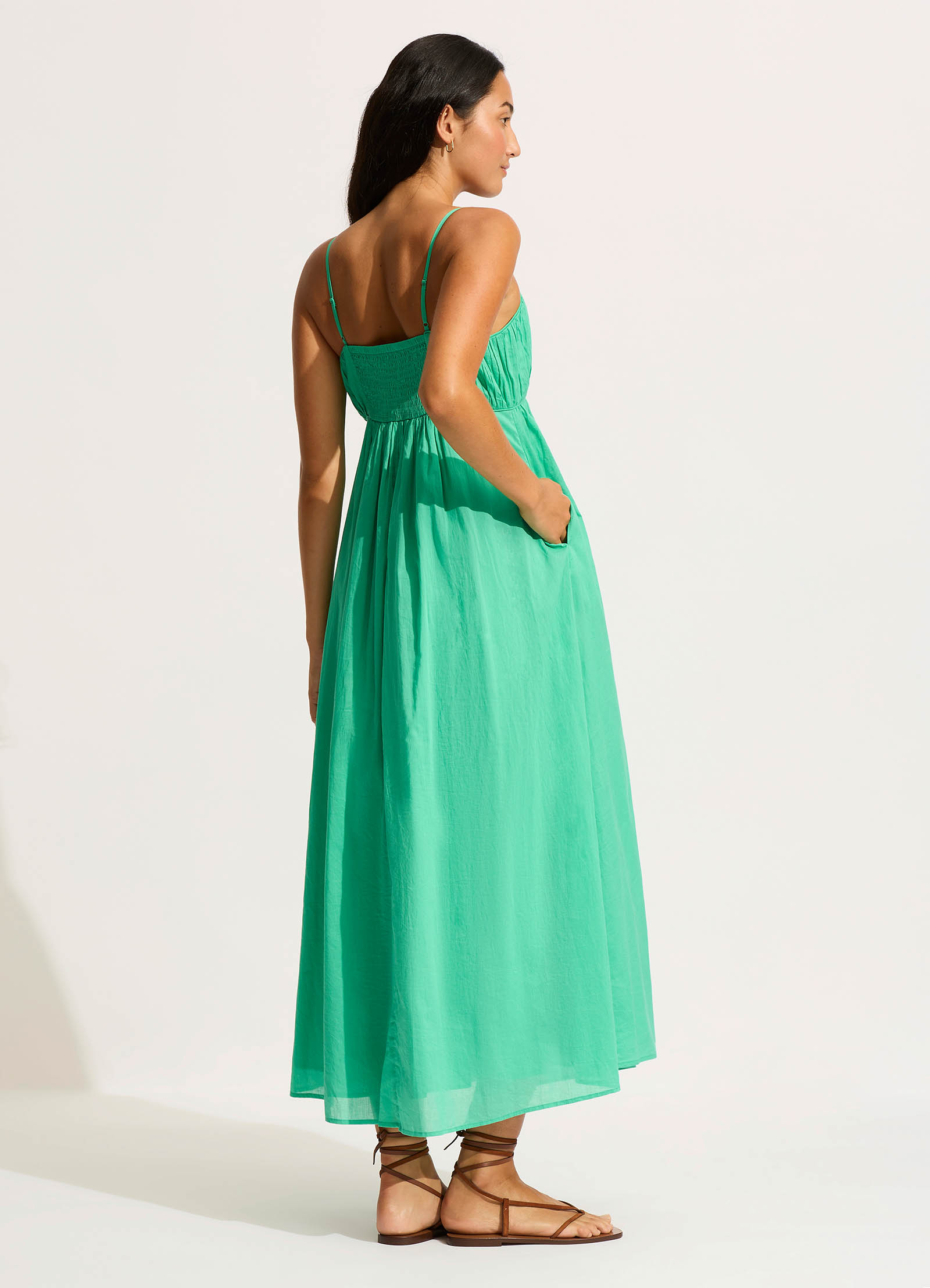 Piped Maxi Dress - Jade - Jade view 3