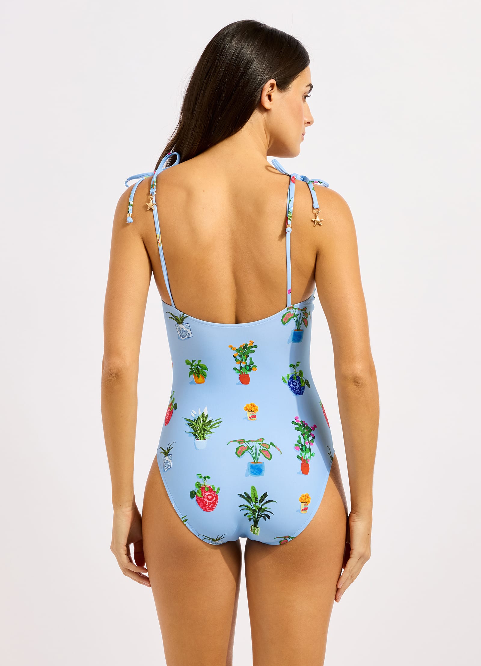 Playa Bonita Ruched Underwire One Piece Swimsuit - Powder Blue view 3