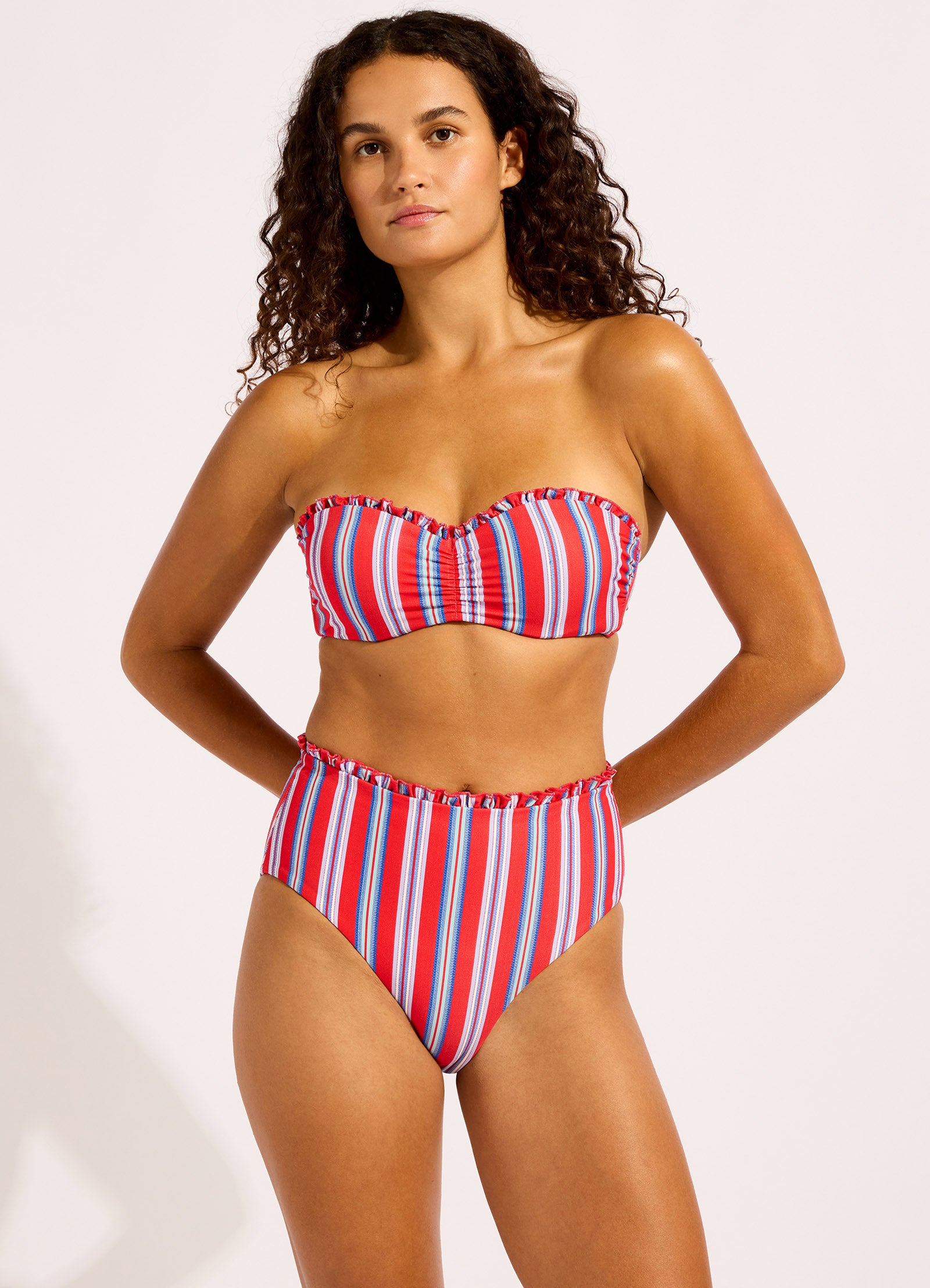 Positano High Waist Bikini Bottom - Chilli Red