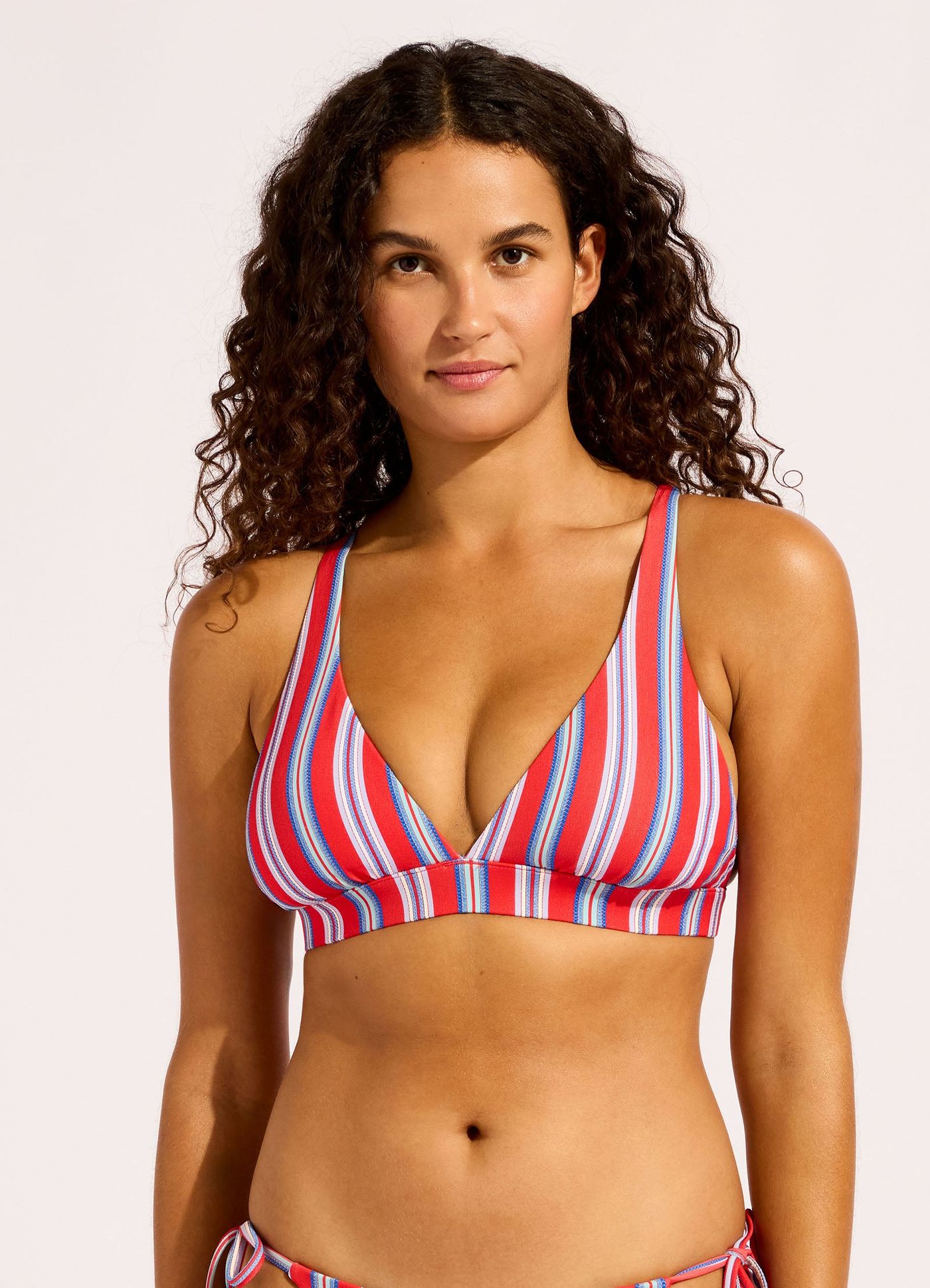 Positano Multi Fit Triangle Bikini Top - Chilli Red view 2