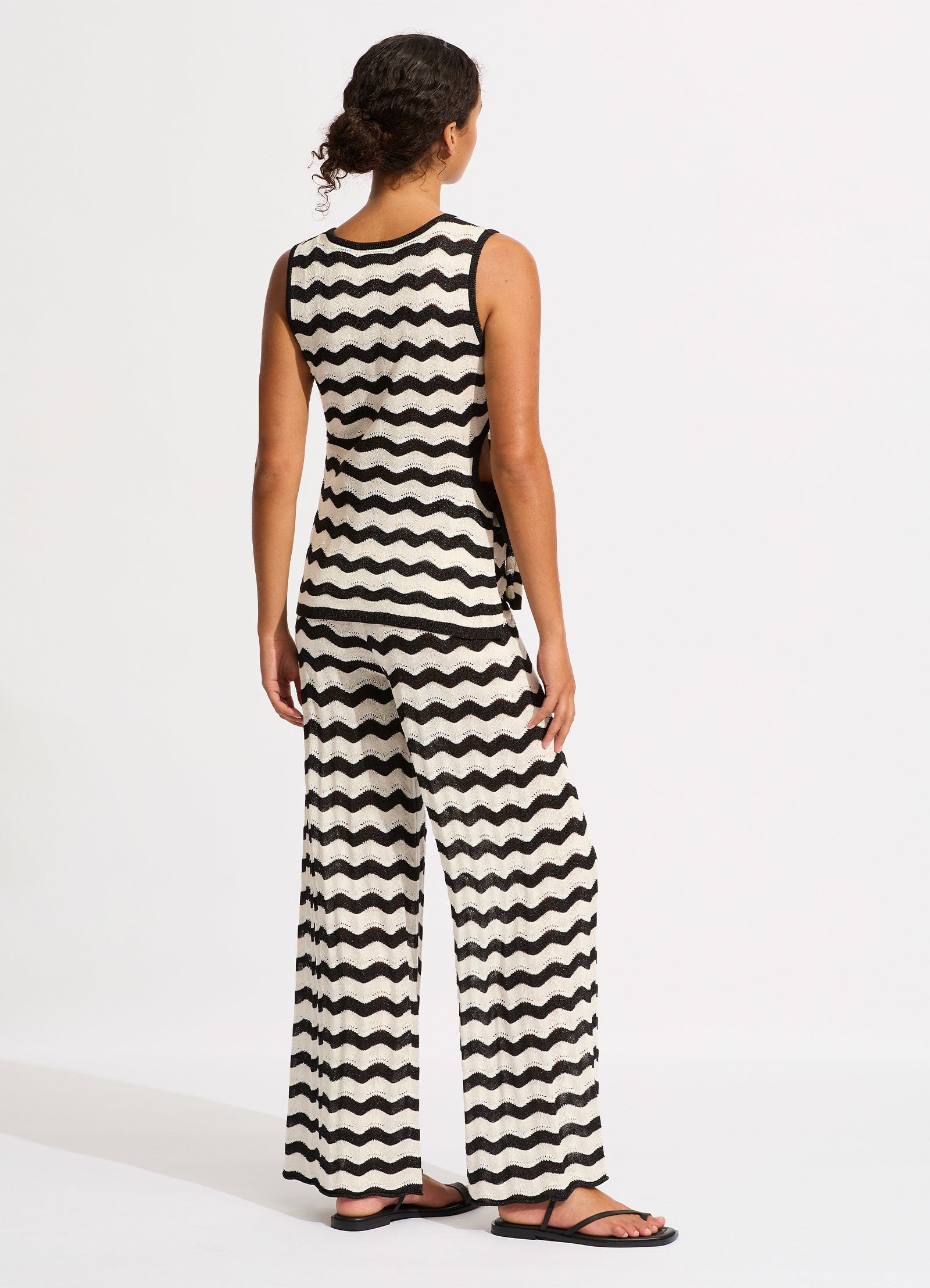 Relaxed Leg Knit Pant - Black - Black view 3