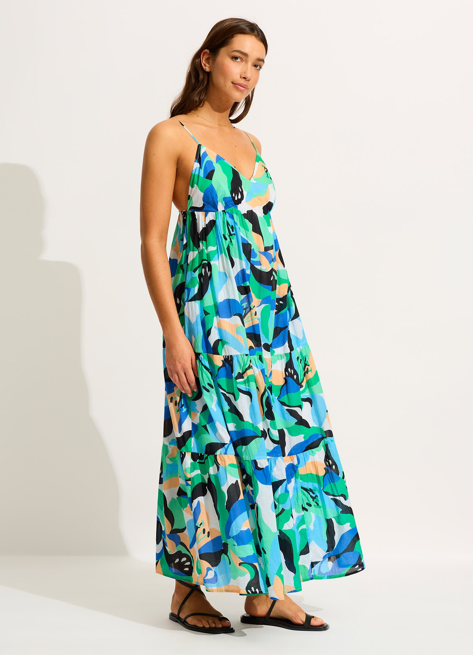 Rio Tiered Midi Dress - Jade - Jade view 2