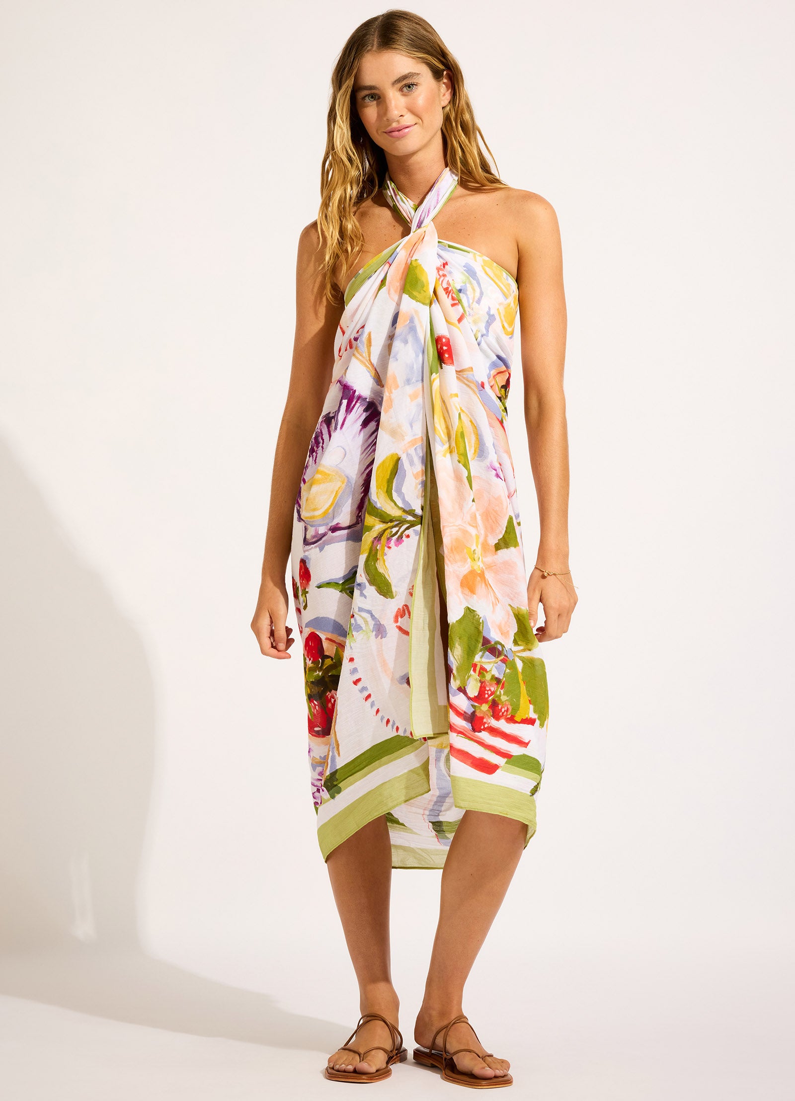 Riviera Coast Sarong - Sage view 5