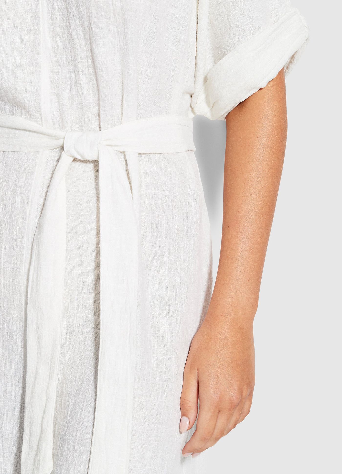 Sandy Midi Kaftan  - White - White view 4