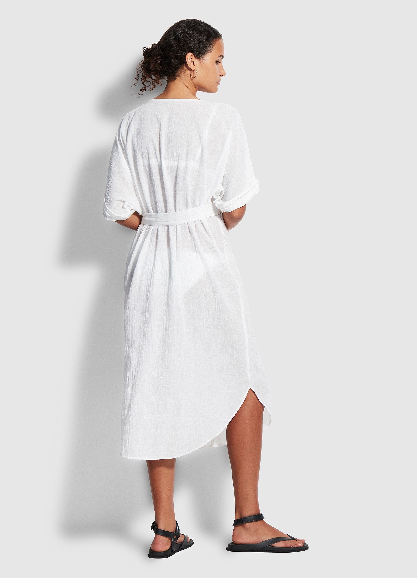 Sandy Midi Kaftan  - White - White view 5